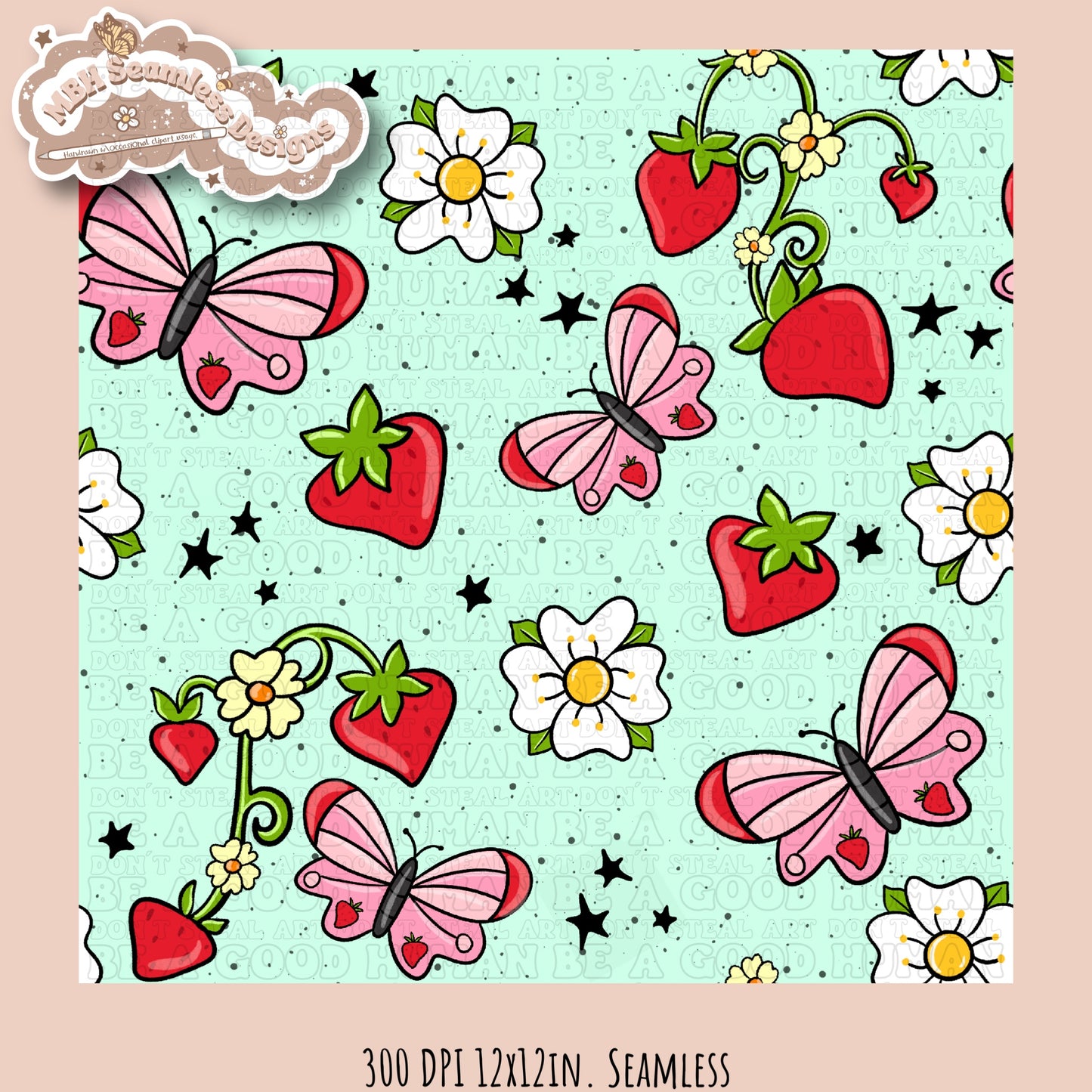 Strawberry Butteflies Multiple Colorway Options