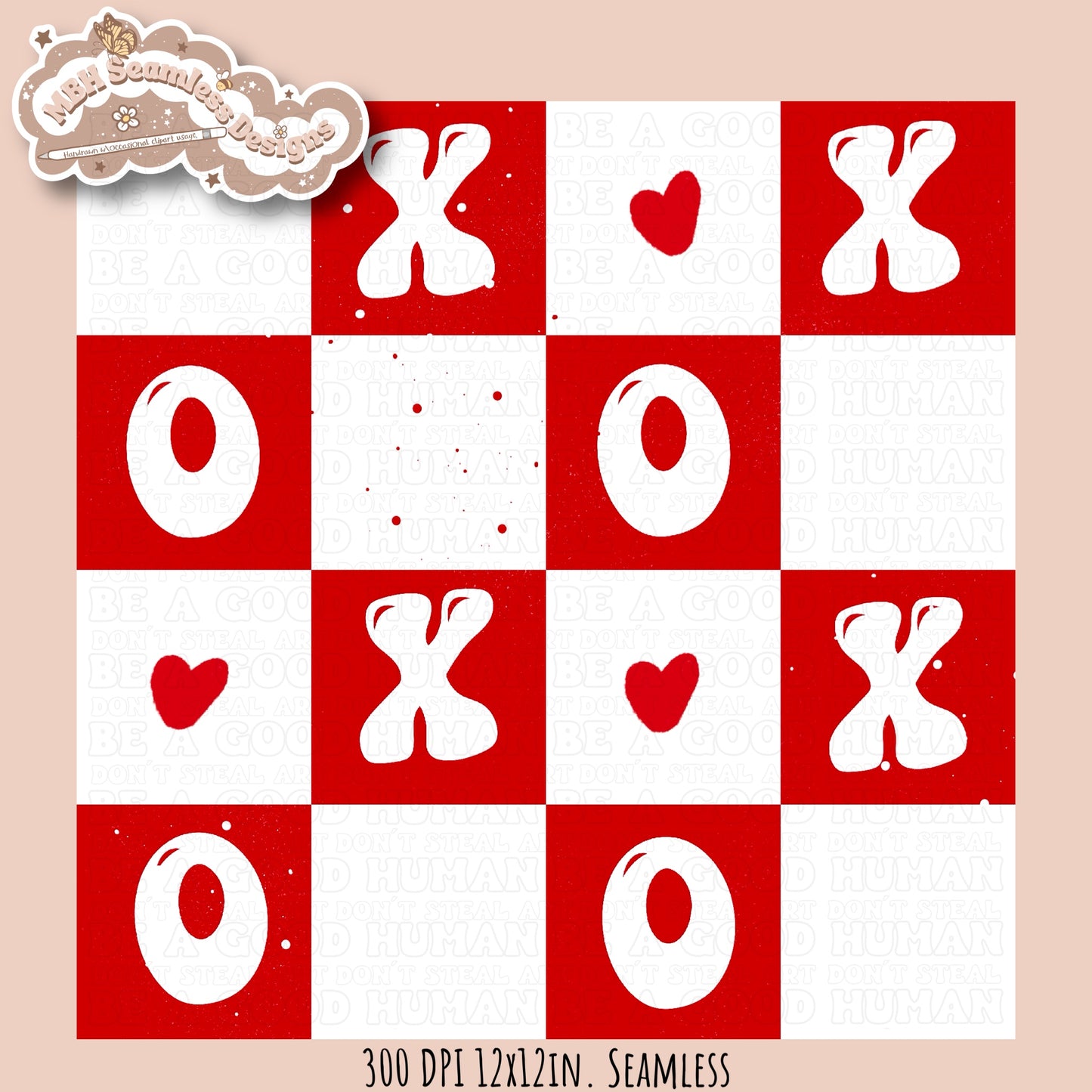 Checkered XOXO Seamless Pattern MULTIPLE COLORWAY OPTIONS