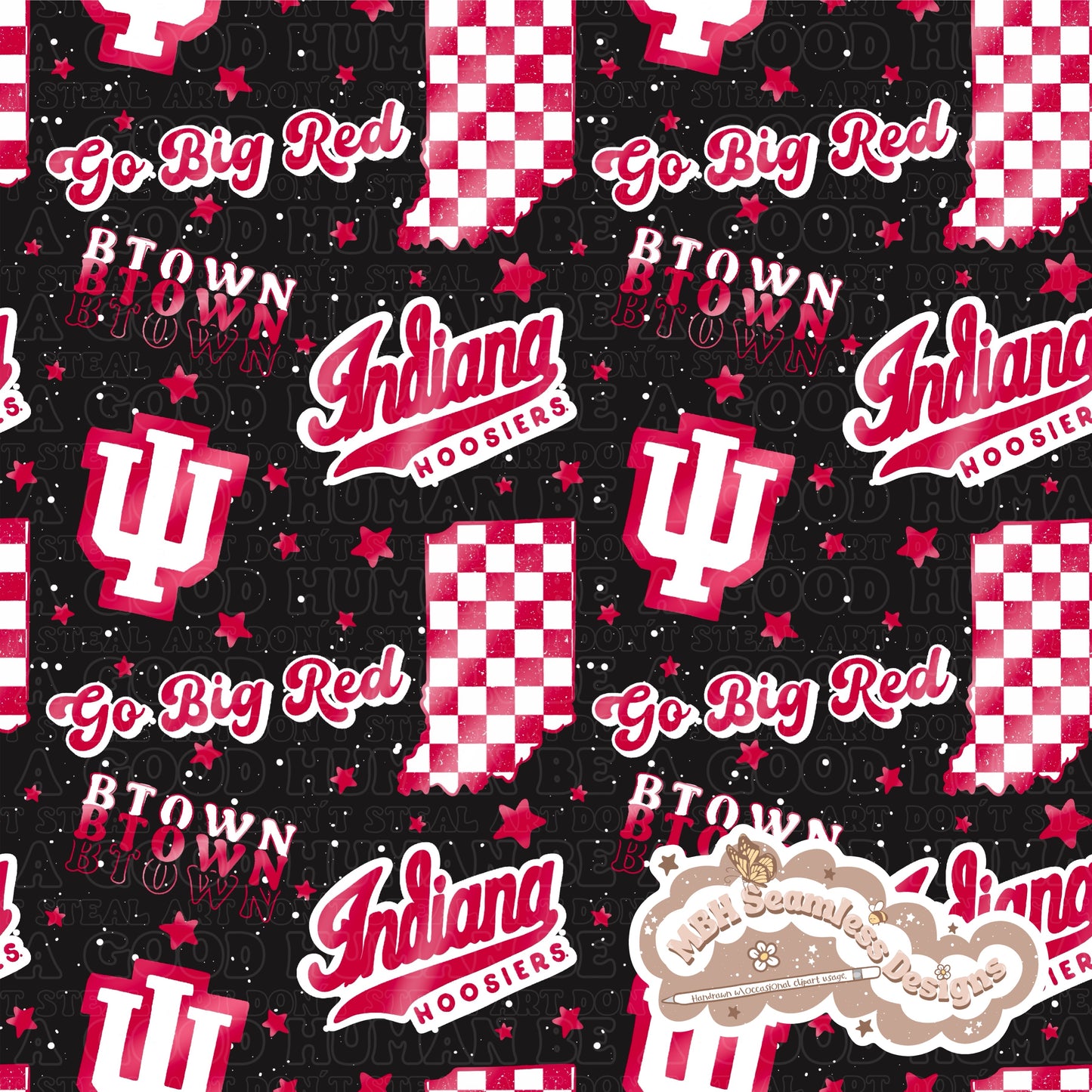 Indiana University Seamless Pattern