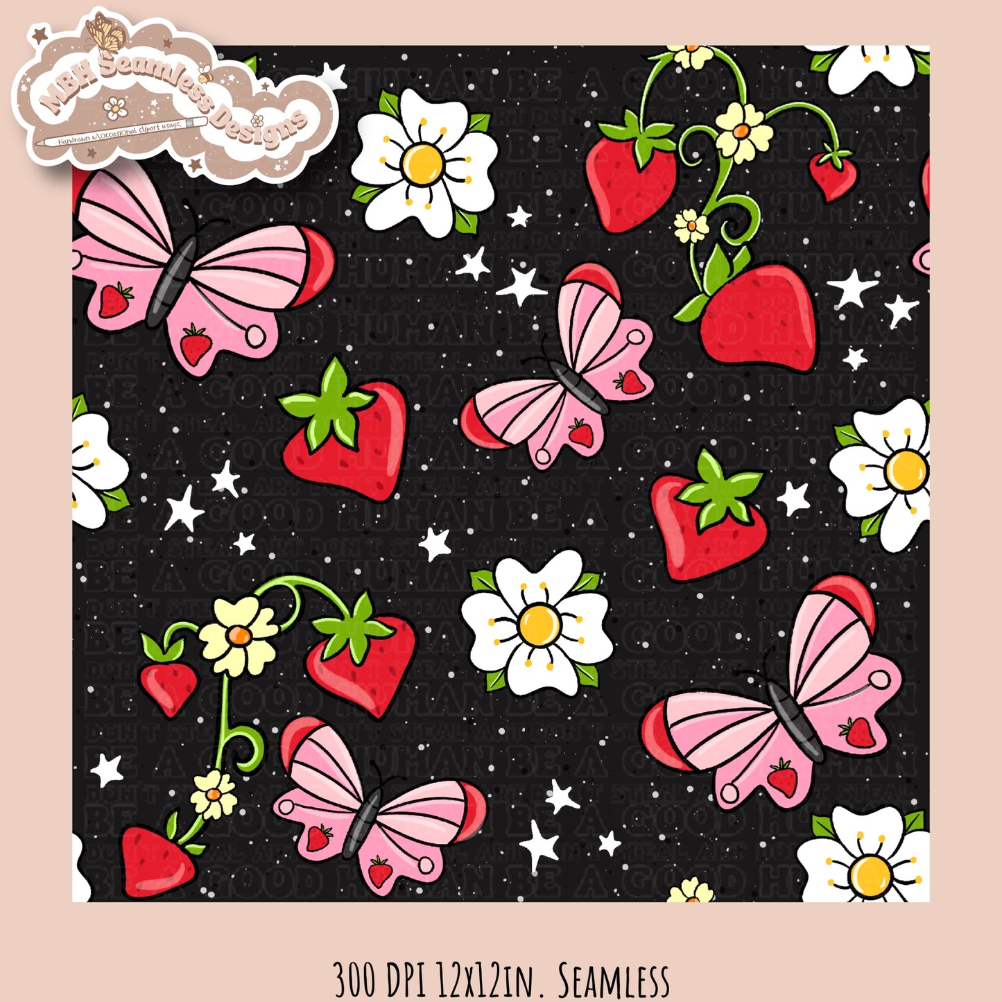 Strawberry Butteflies Multiple Colorway Options