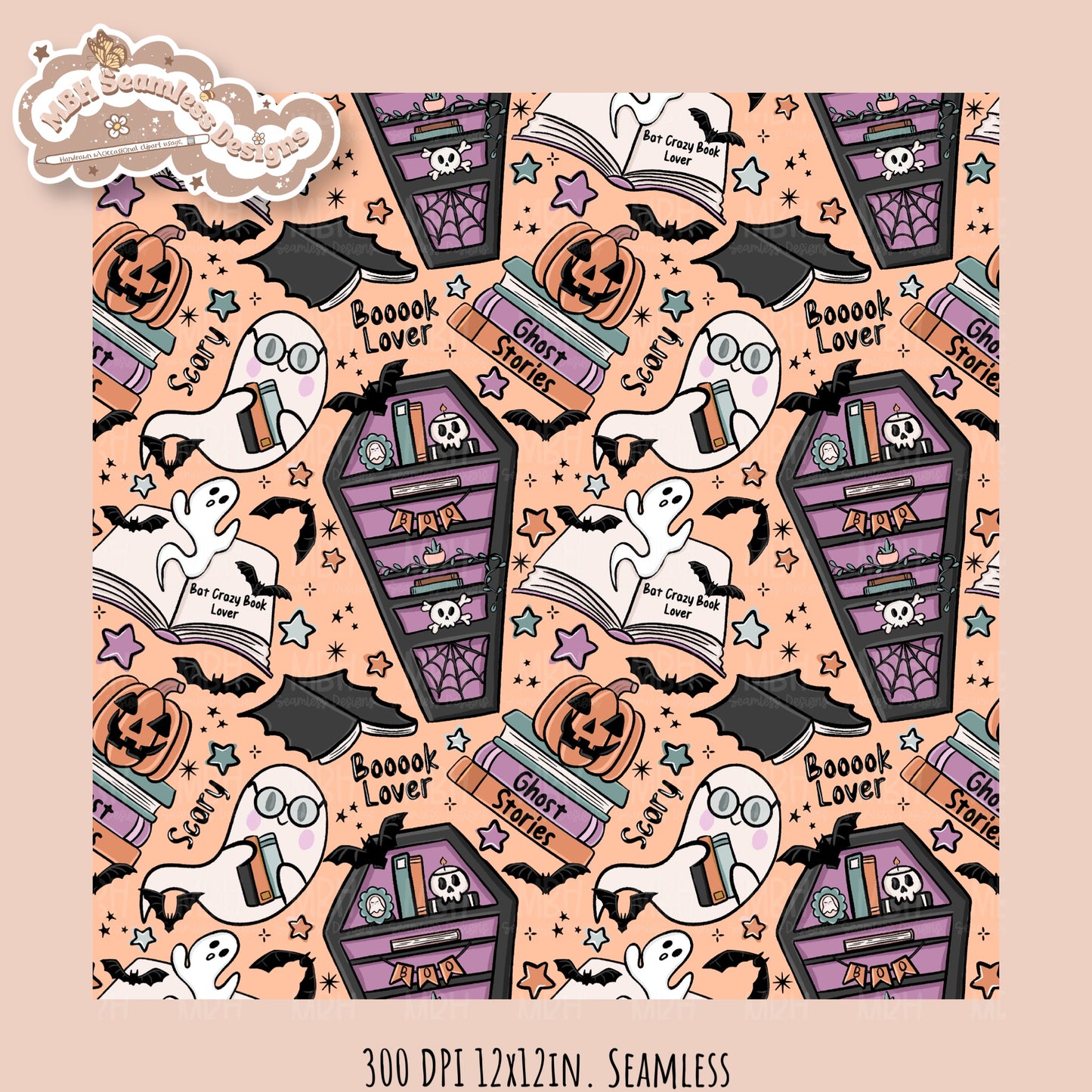 Books • Hextober 25 // Seamless Pattern // Assorted Colorway Options