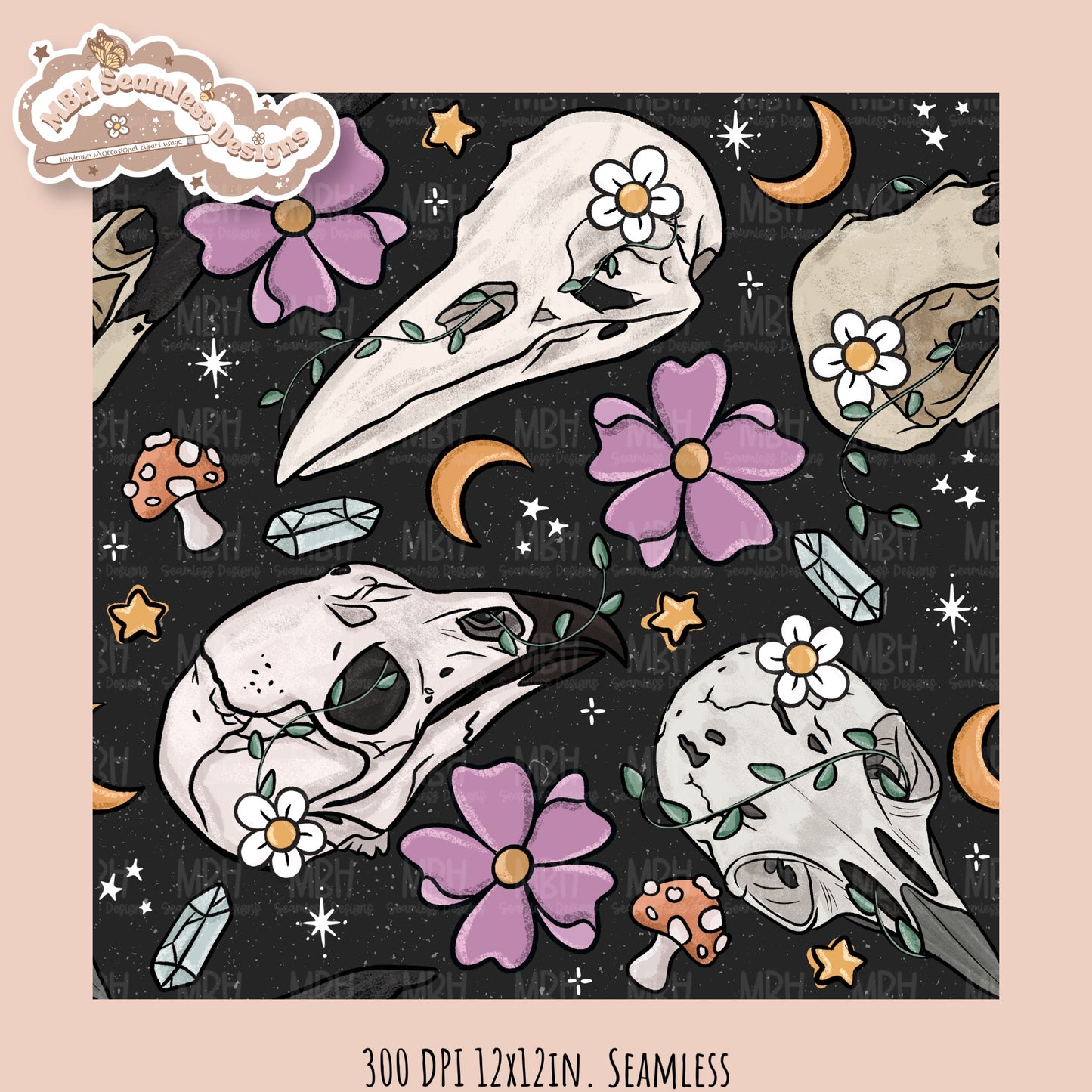 Hextober 25 • Oddities Seamless Pattern // PNG // Multiple Colorway Options