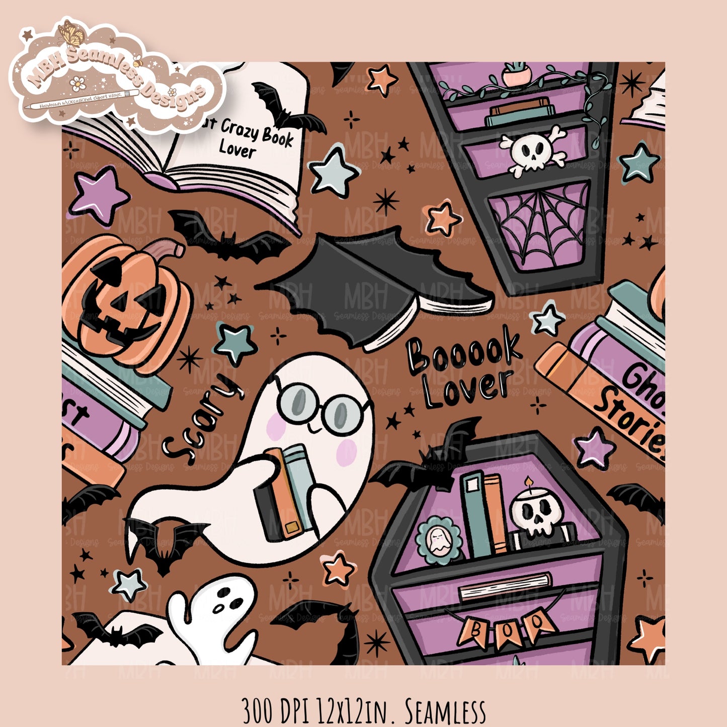 Books • Hextober 25 // Seamless Pattern // Assorted Colorway Options