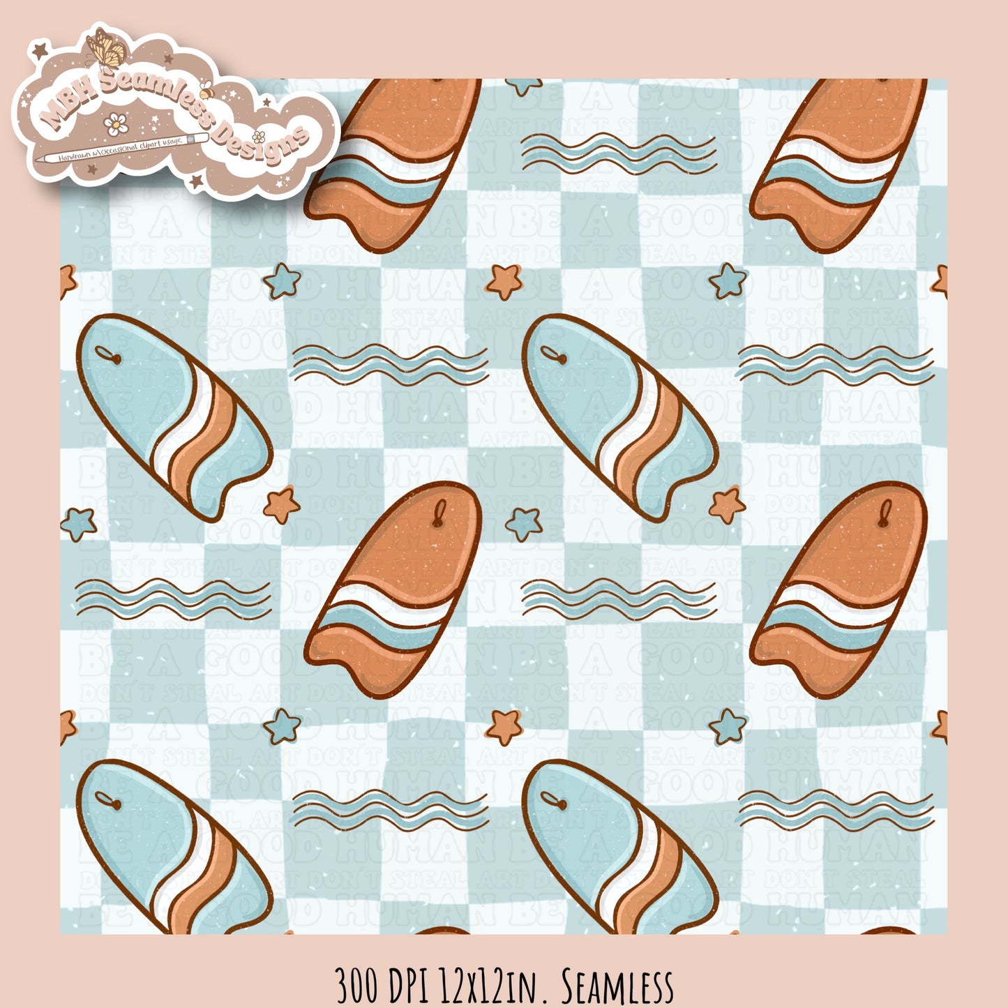 Boogie Boards Seamless Pattern • Multiple Colorway Options