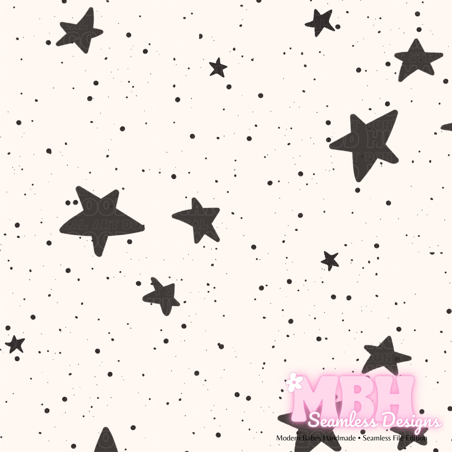 Neutral Starry Spex Seamless Pattern