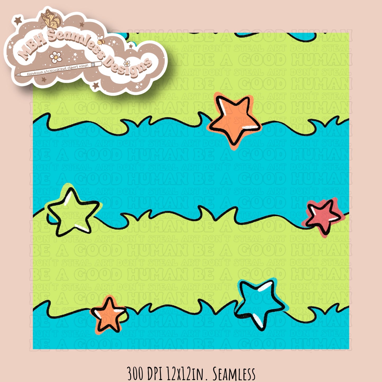 Starry Scooby Polaroids Seamless //PNG //COORDINATES • MULTIPLE COLORWAYS