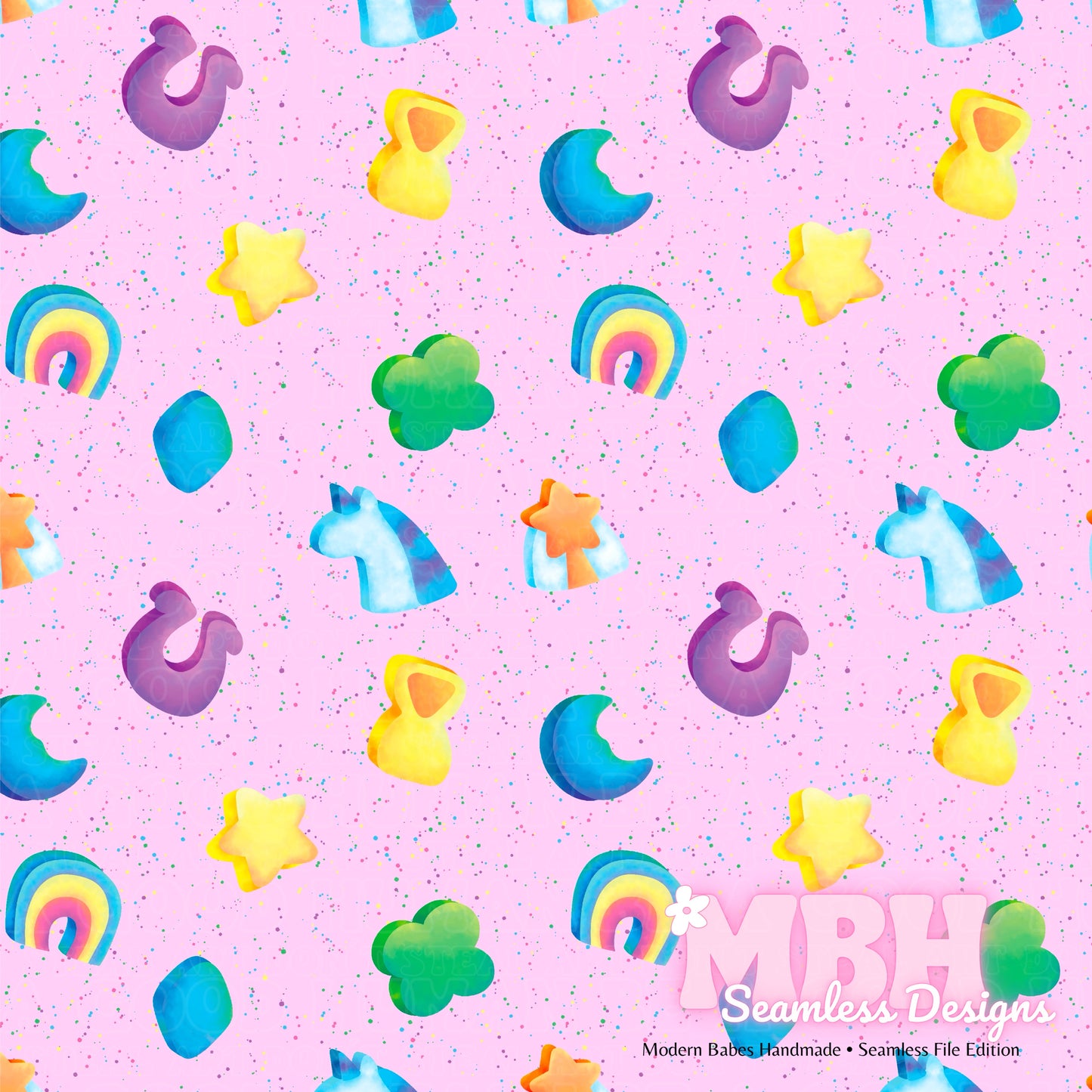 Speckled Lucky Charms Assorted Colorways Seamless Pattern