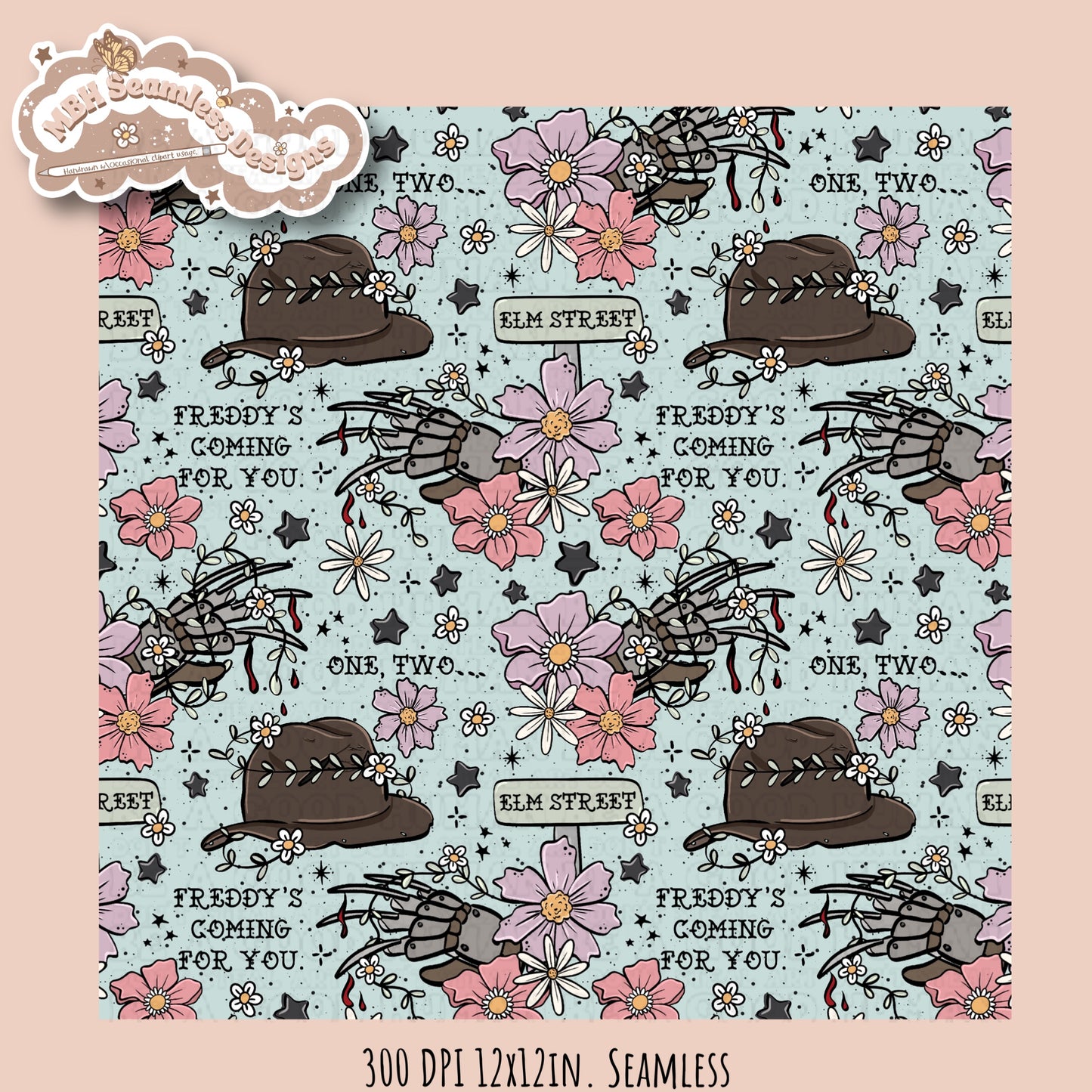 Freddy X Tattoo Floral Seamless Pattern Multiple Colorways