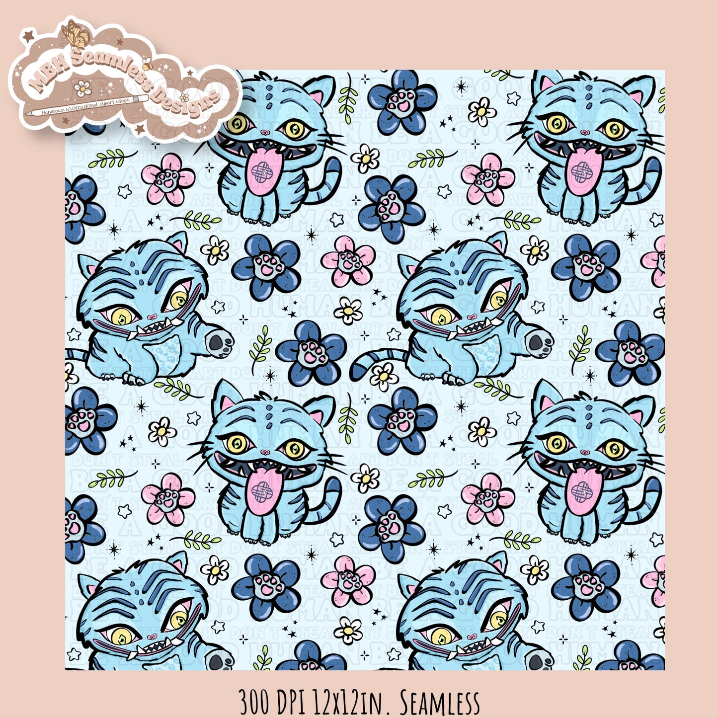 Derpy Floral Seamless Pattern // Multiple Colorway Options