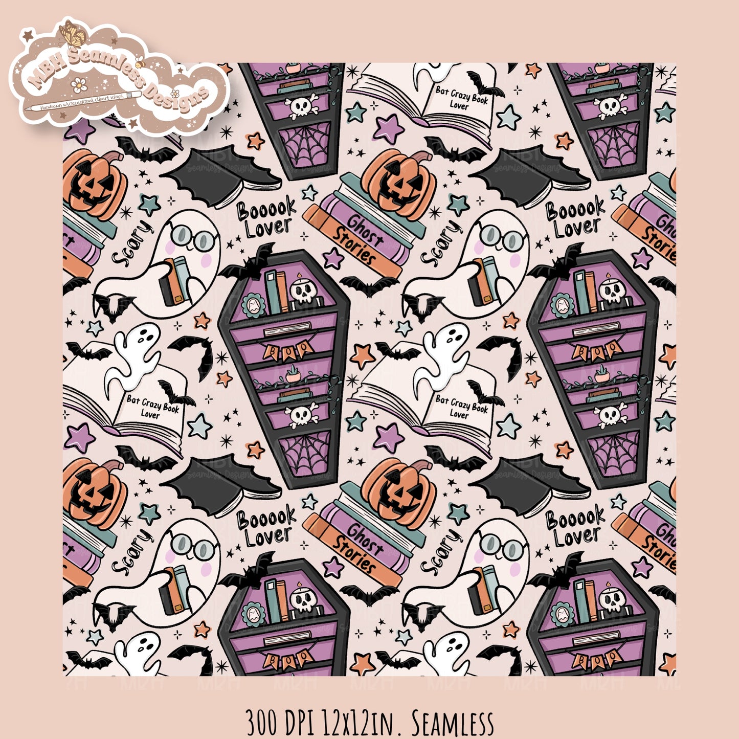 Books • Hextober 25 // Seamless Pattern // Assorted Colorway Options