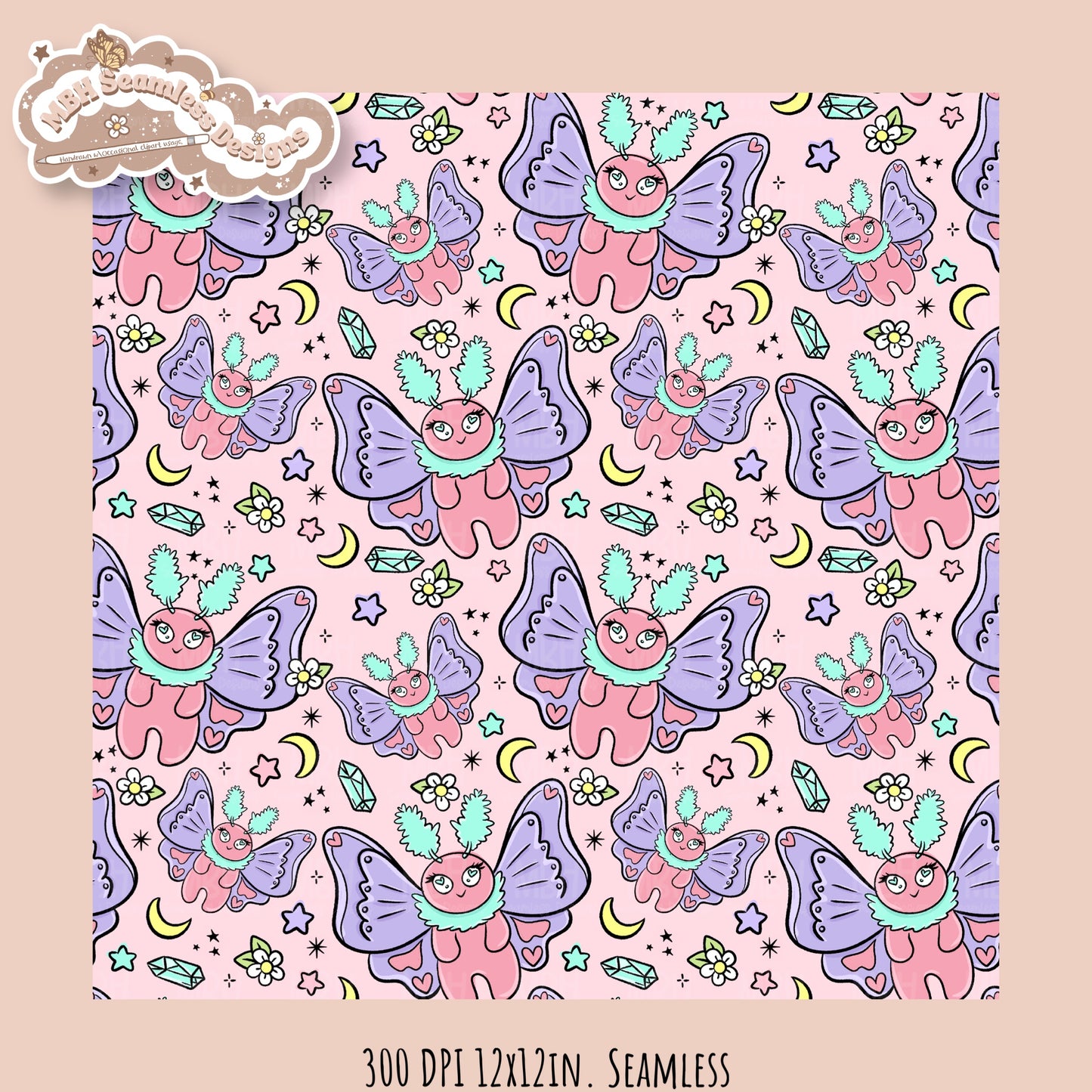 Cryptid • Hextober 25 // Seamless Pattern // PNG // Assorted Colorways