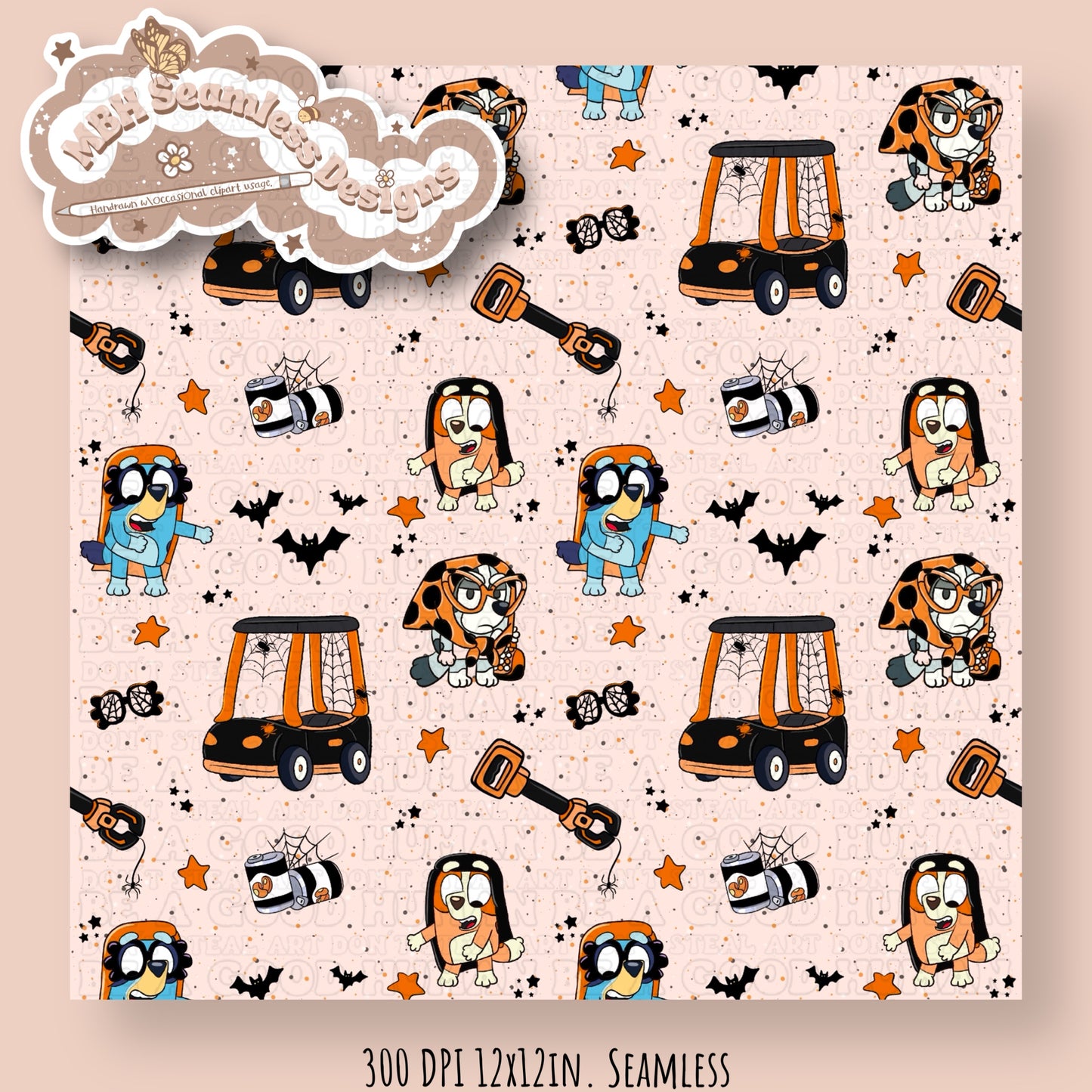 Speckled Spooky Grannies Seamless Pattern & PNG Multiple Colorways