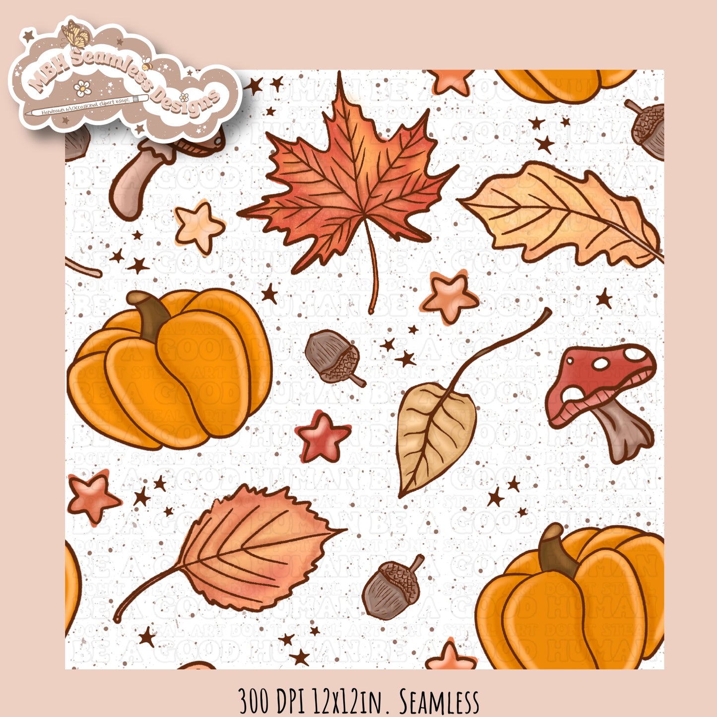 Autumn Vibes Seamless Pattern•Multiple Colorways