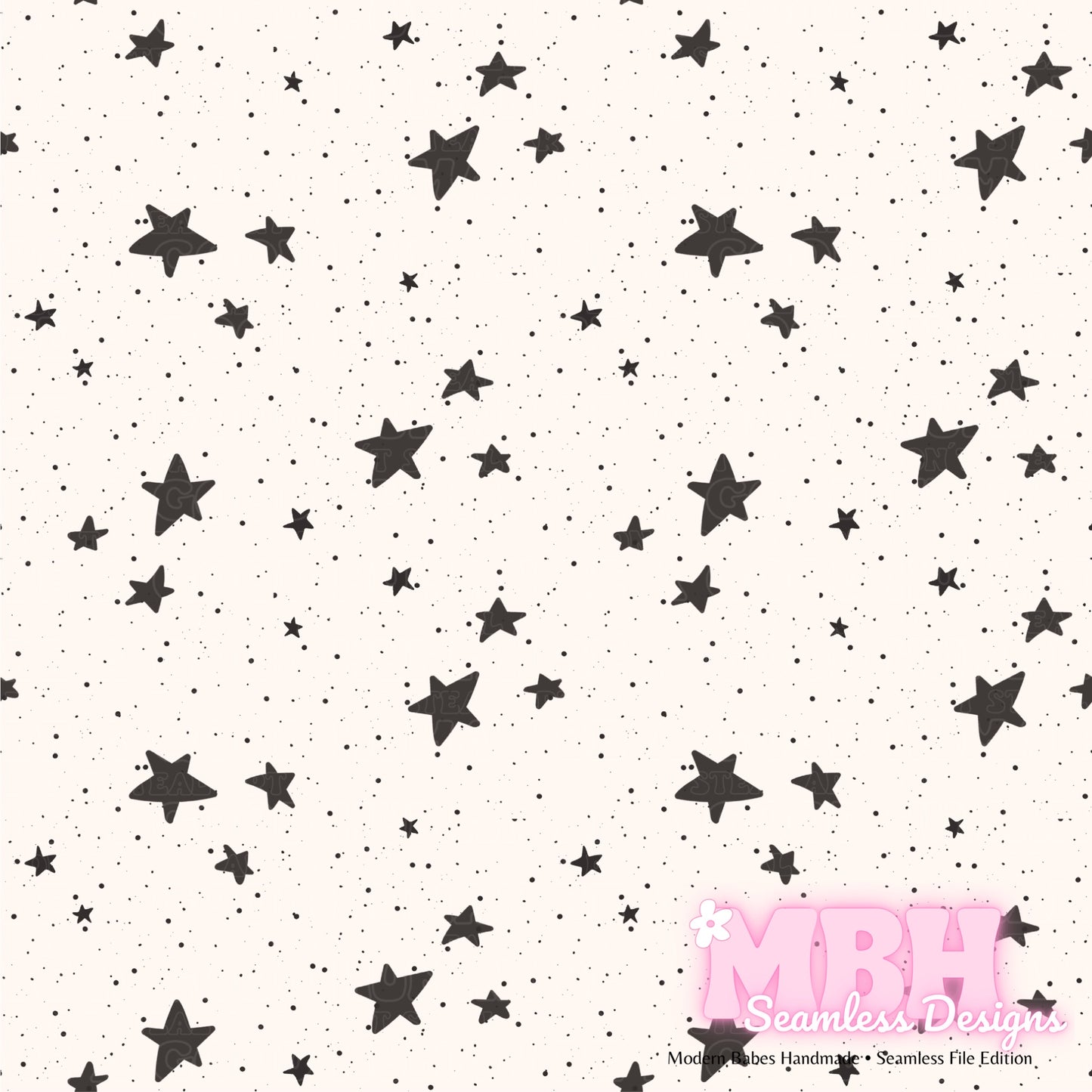 Neutral Starry Spex Seamless Pattern