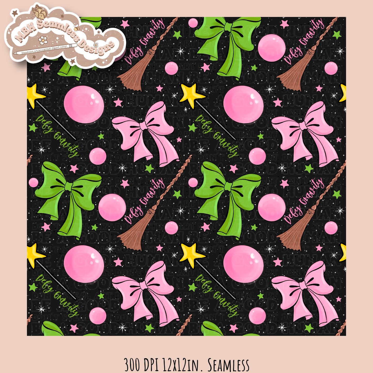 Wicked Bows Seamless Pattern Multiple Colorway Options