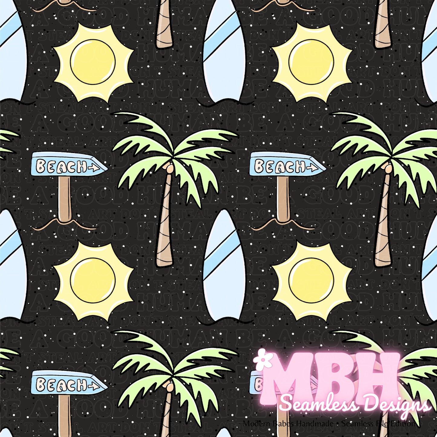 Blue Beach Spex Seamless Pattern MULTIPLE COLORWAYSBratz