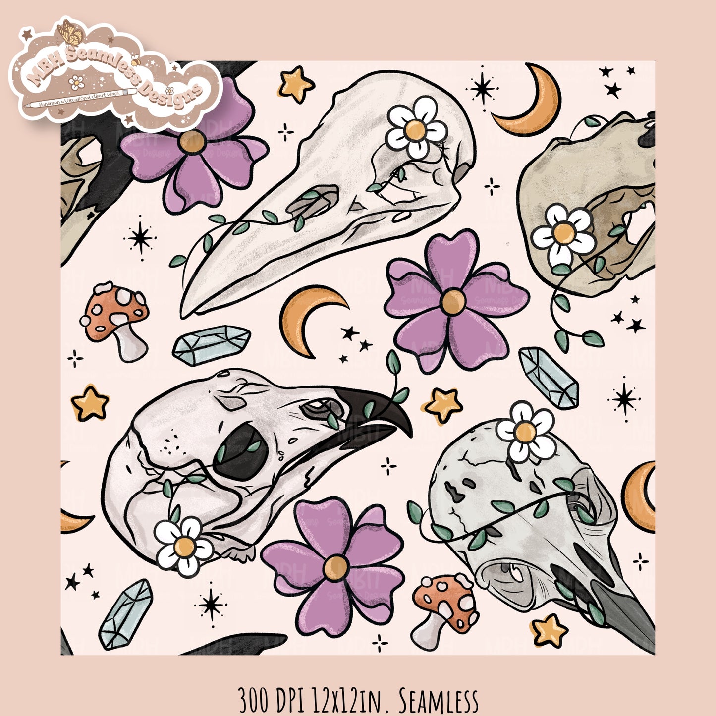 Hextober 25 • Oddities Seamless Pattern // PNG // Multiple Colorway Options