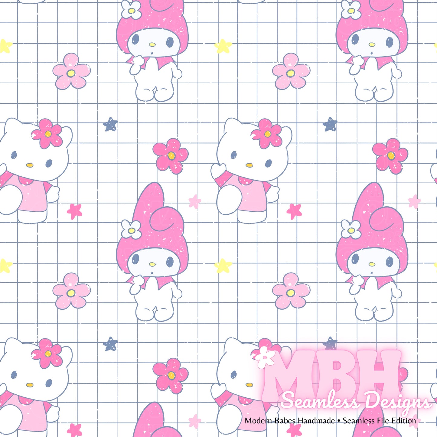 My Melody Hello Kitty GRID Spex Seamless Pattern MULTIPLE COLORWAYS