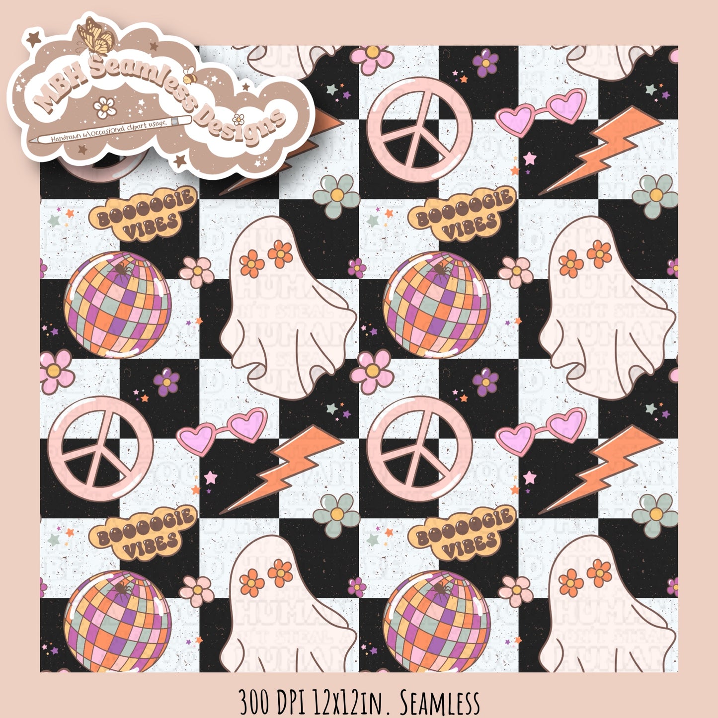 Boooogie Vibes Seamless Pattern MULTIPLE COLORWAYS
