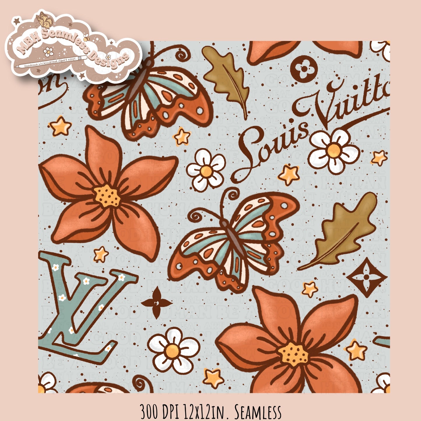 Boujee Autumn Seamless Pattern Multiple Colorways