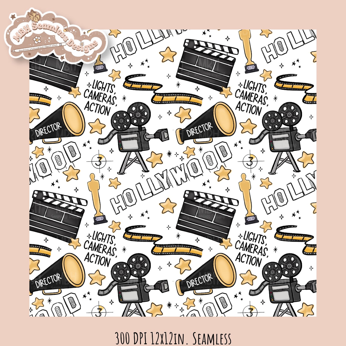 Movies • Hextober 25 Seamless Pattern // Assorted Colorways