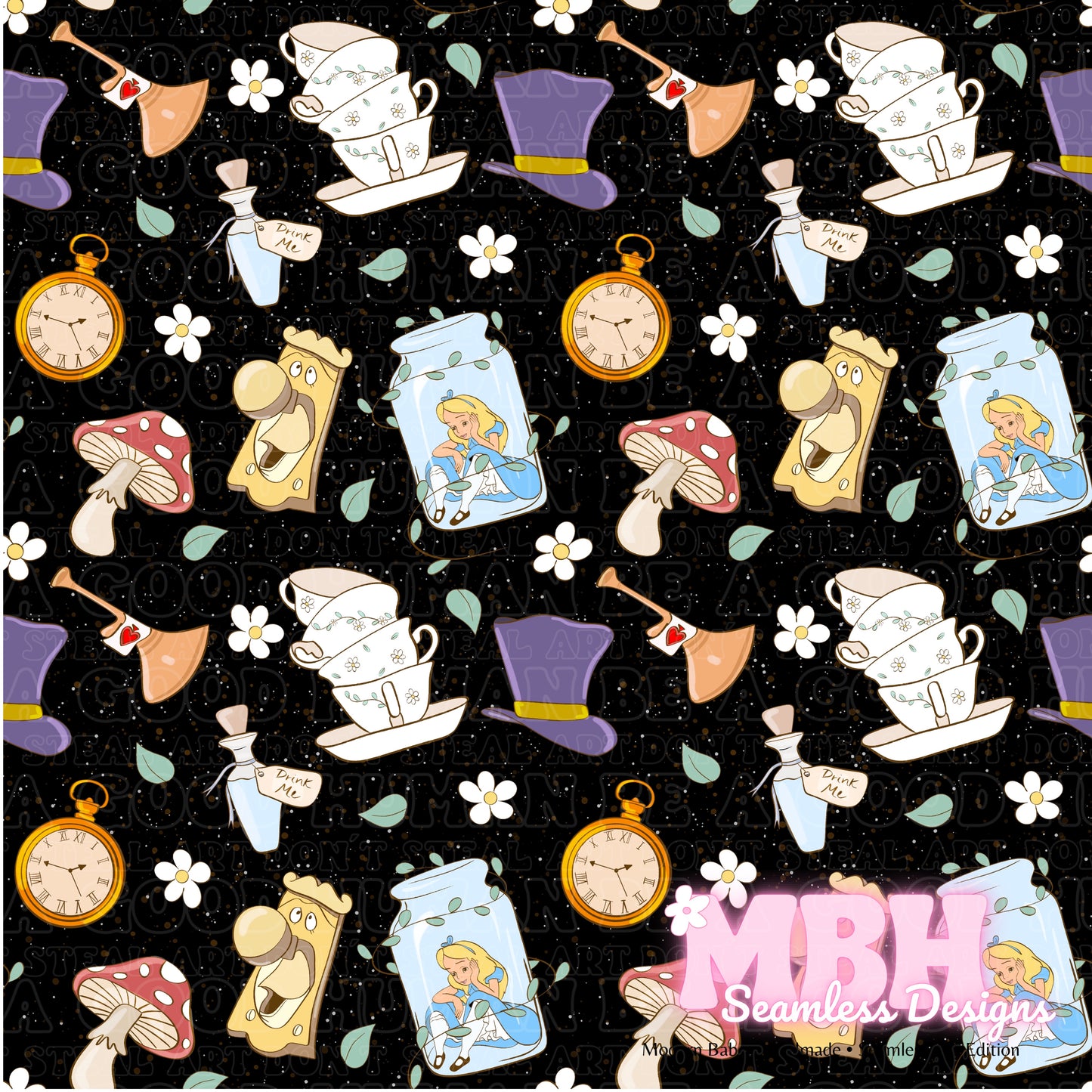 Alice In Jar Assorted Colorways Seamless Pattern