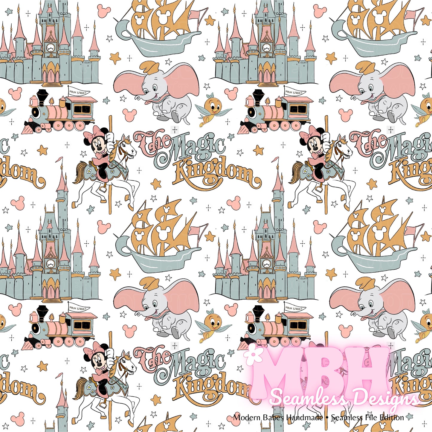 Boho Magic Place Seamless Pattern & PNG MULTIPLE COLORWAYS