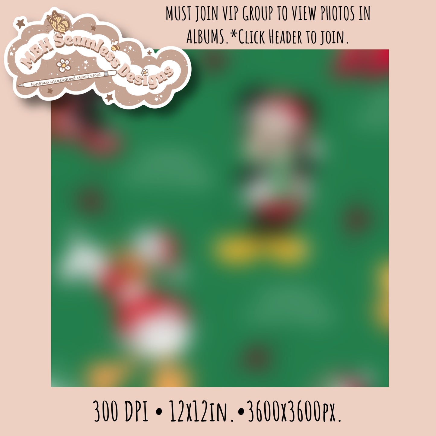 Mouse & Friends Holiday Seamless Pattern MULTIPLE COLORWAYS