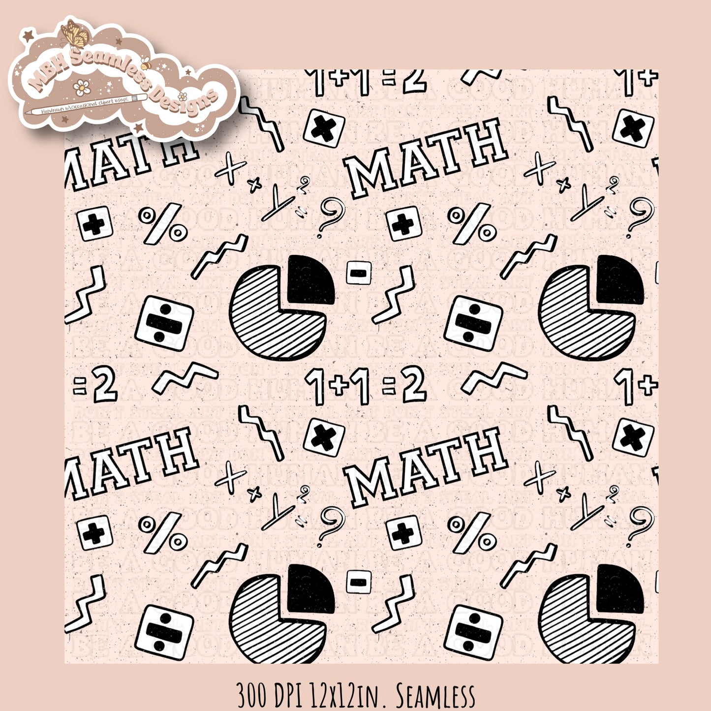 Math Seamless Pattern • Multiple Colorway Options