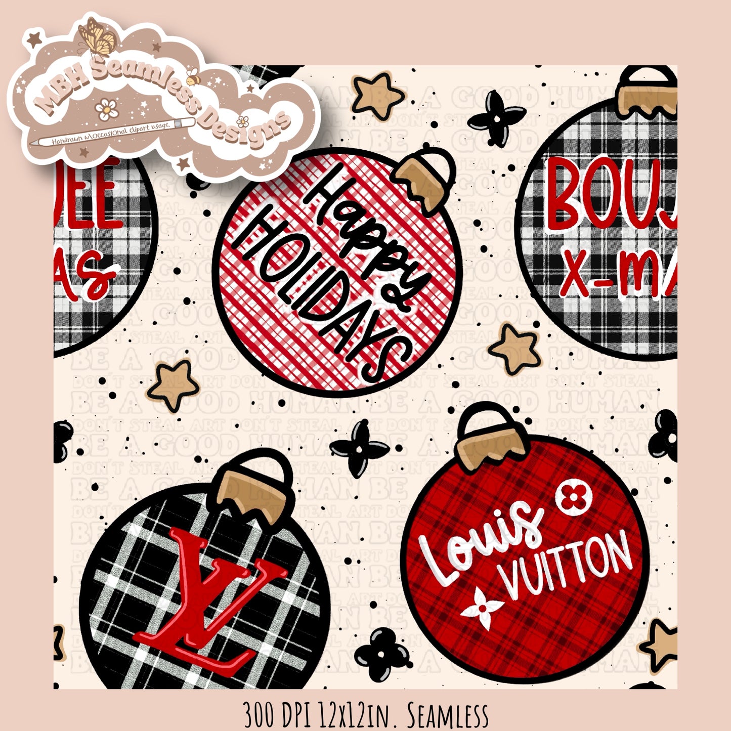 Boujee Plaid Ornaments Seamless MULTIPLE COLORWAYS