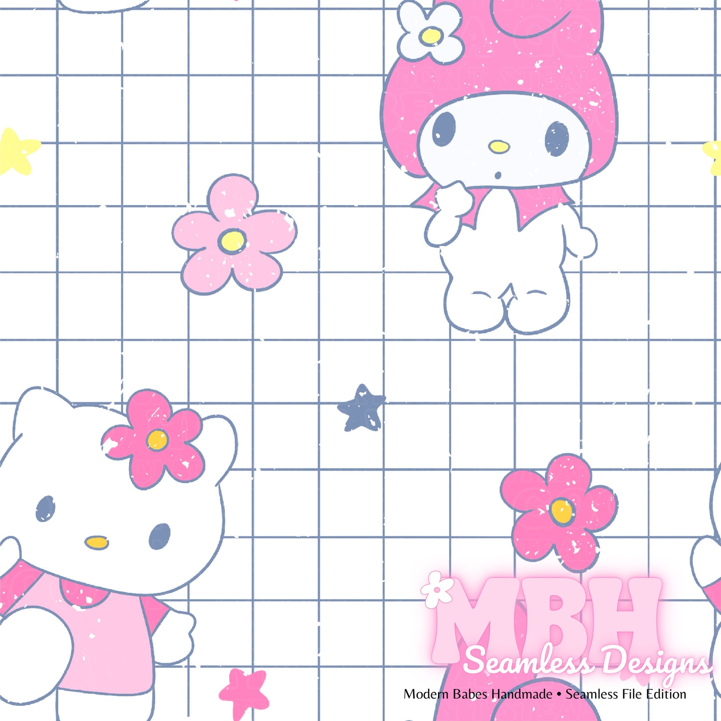My Melody Hello Kitty GRID Spex Seamless Pattern MULTIPLE COLORWAYS