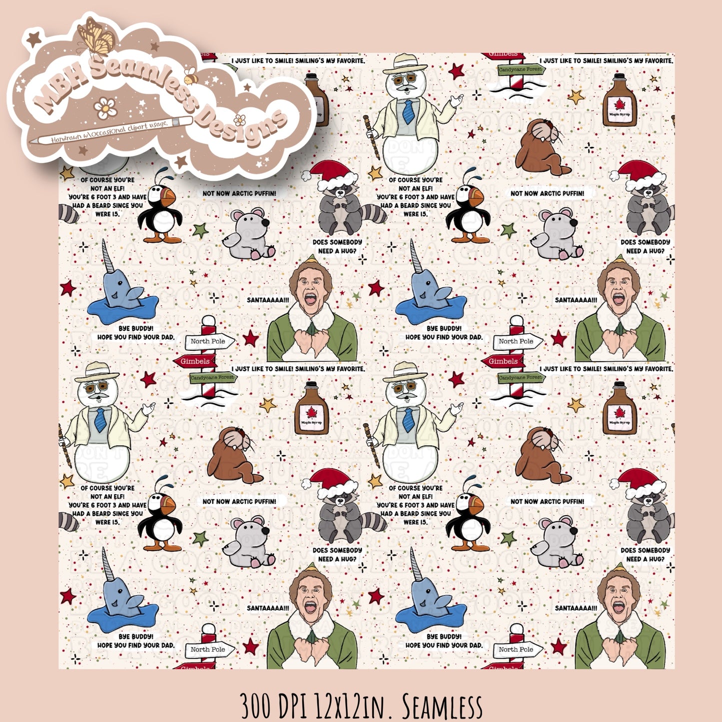 ELF Quotes Seamless & PNG MULTIPLE COLORWAYS