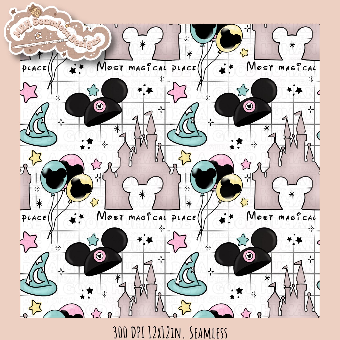 Most Magical Place Seamless Pattern