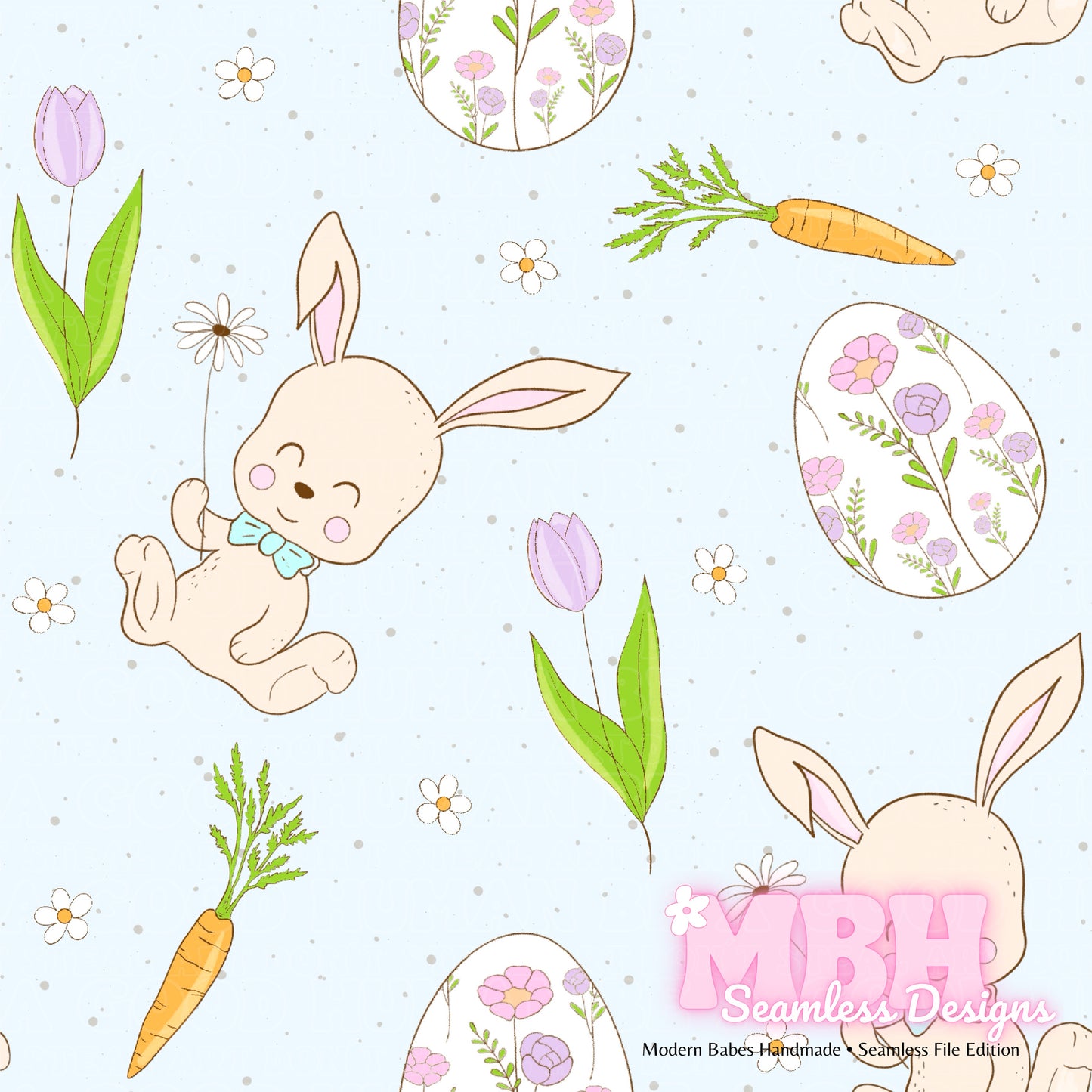 Boho Easter Assorted Colorways Seamless Pattern