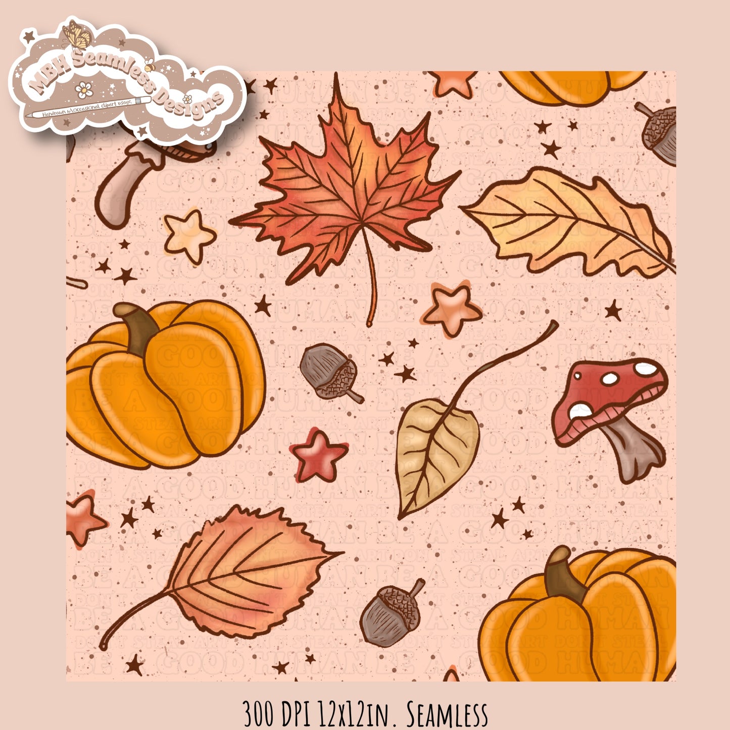 Autumn Vibes Seamless Pattern•Multiple Colorways
