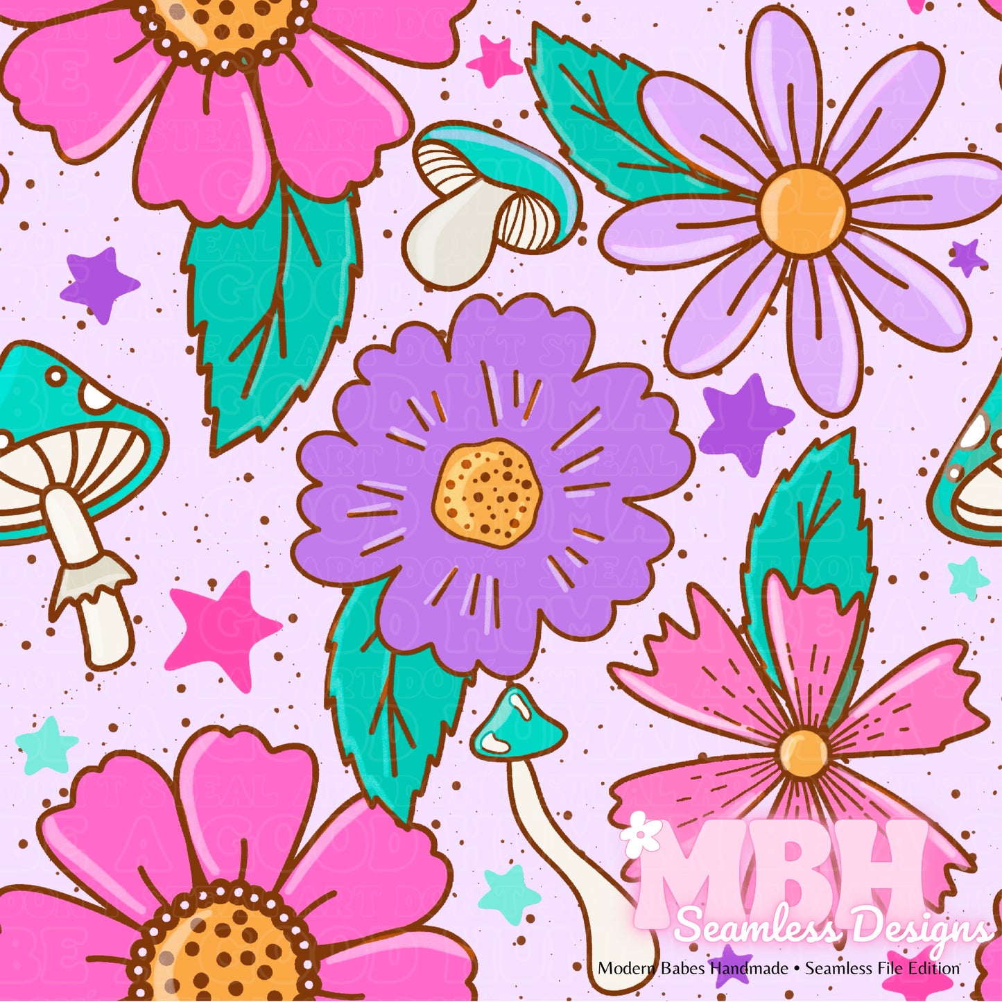 Bright Floral MULTIPLE COLORWAYS Seamless Pattern