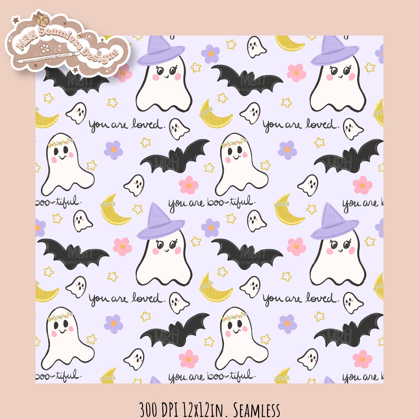 Affirmation•Hextober 25 // Seamless Pattern // PNG //Assorted Colorways