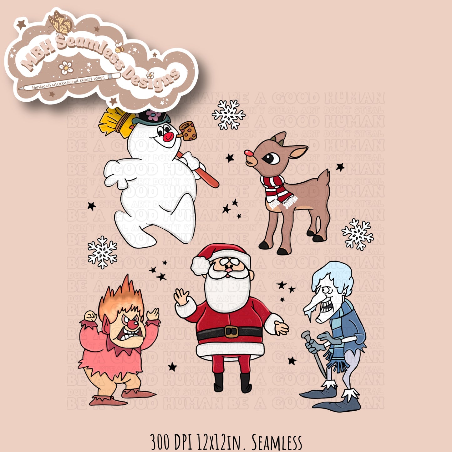 Classic Christmas Seamless Pattern // PNG • MULTIPLE COLORWAYS