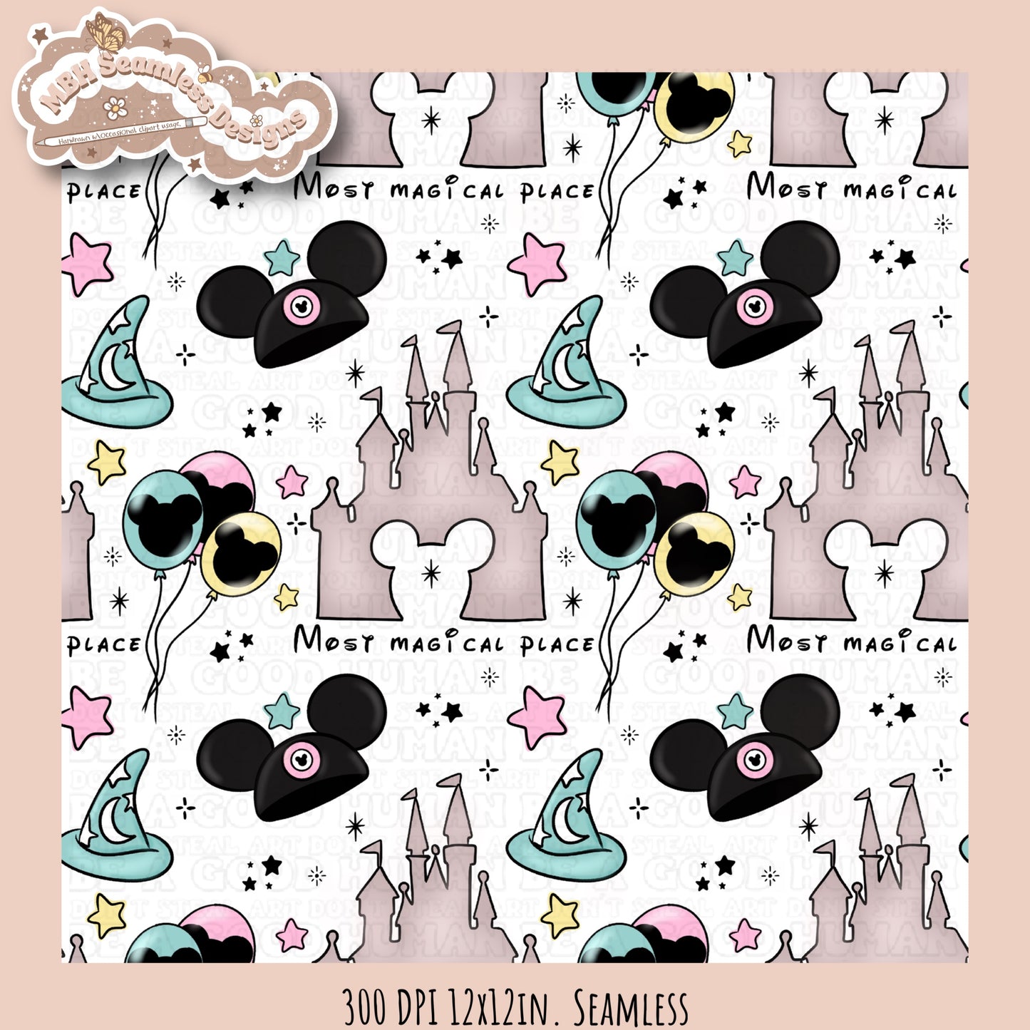 Most Magical Place Seamless Pattern