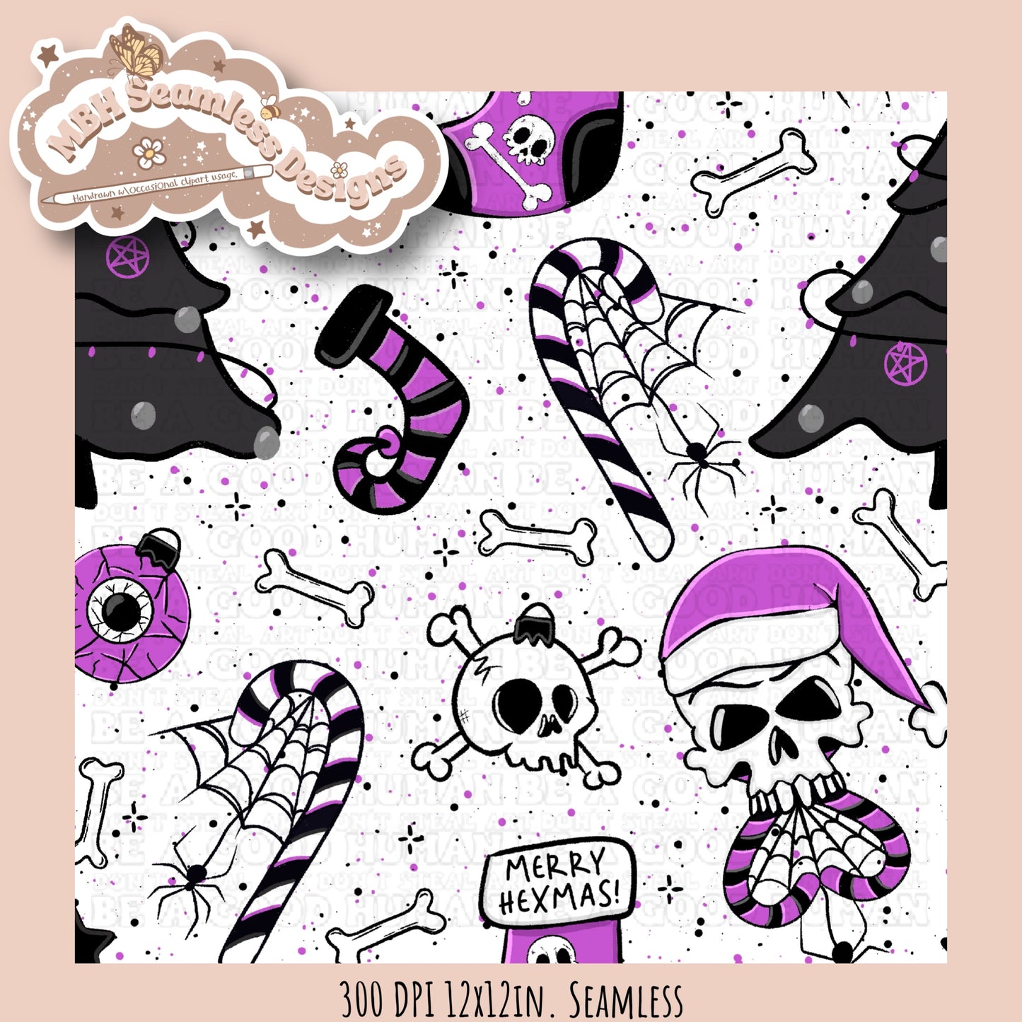 Purple Merry Hexmas Seamless MULTIPLE COLORWAYS