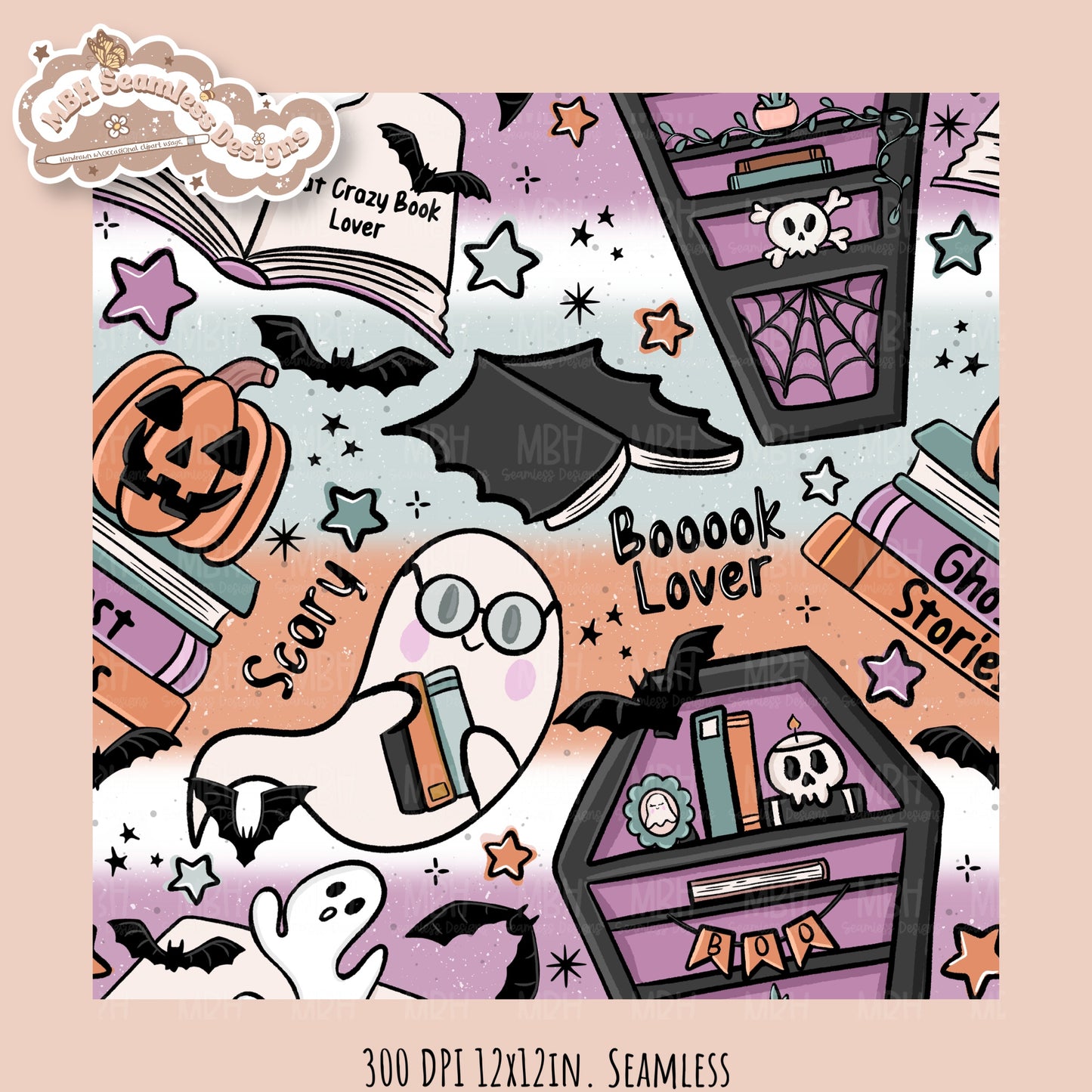 Books • Hextober 25 // Seamless Pattern // Assorted Colorway Options