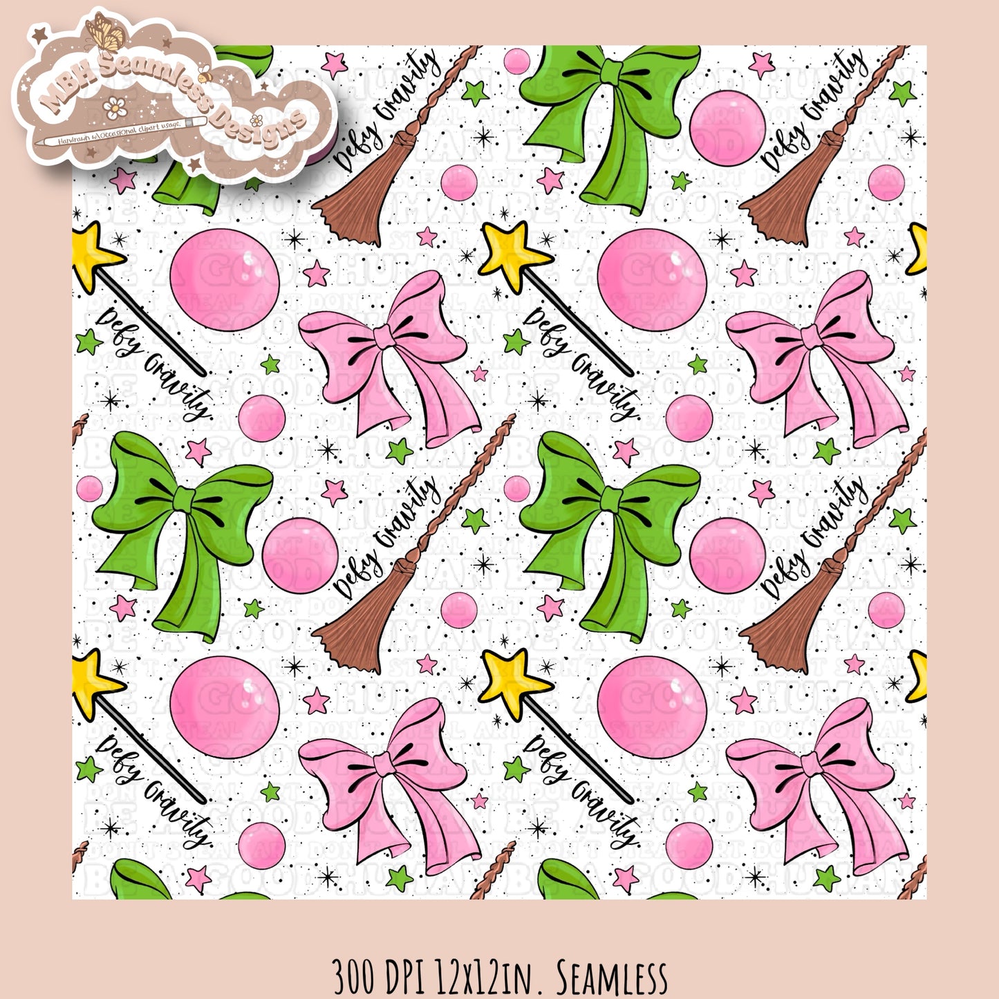 Wicked Bows Seamless Pattern Multiple Colorway Options