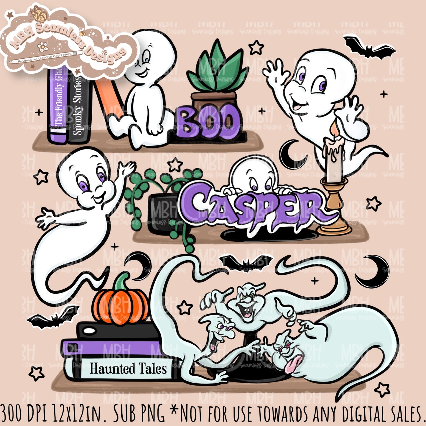 Casper Shelves Seamless Pattern // PNG // Multiple Colorway Options