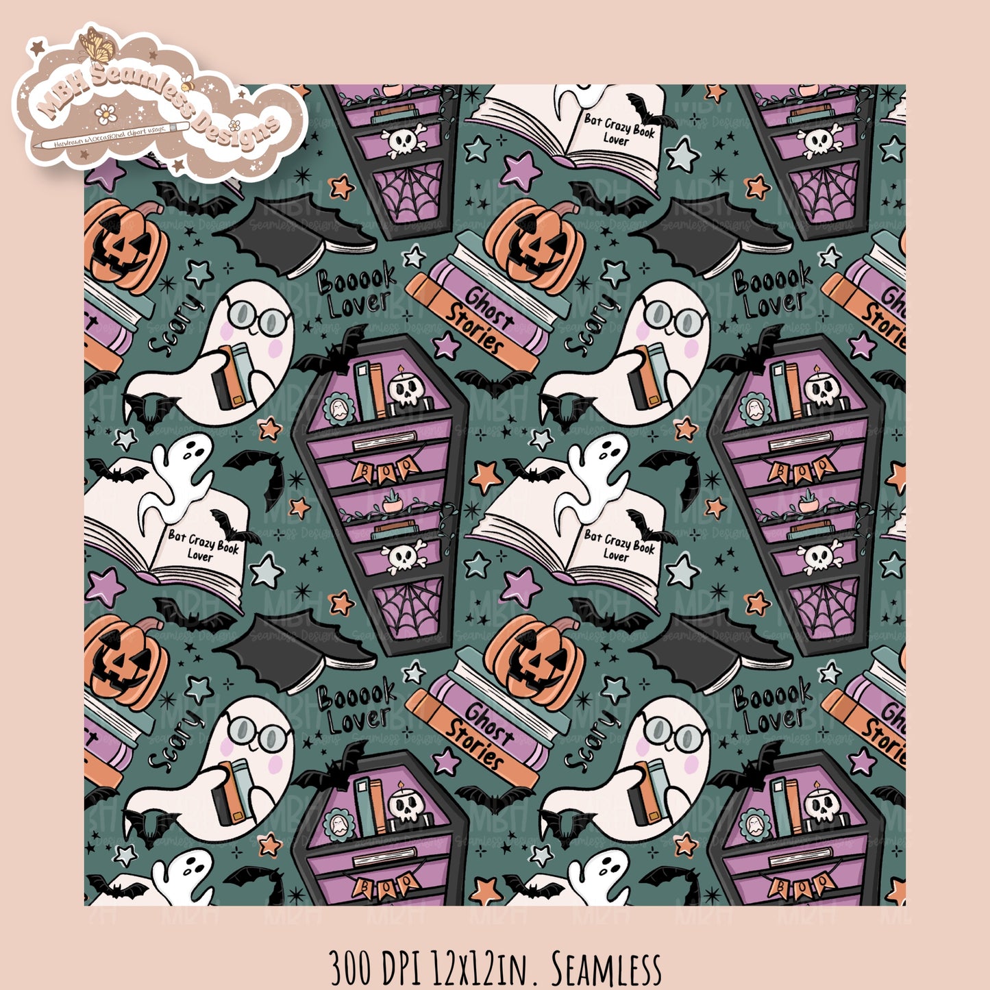 Books • Hextober 25 // Seamless Pattern // Assorted Colorway Options
