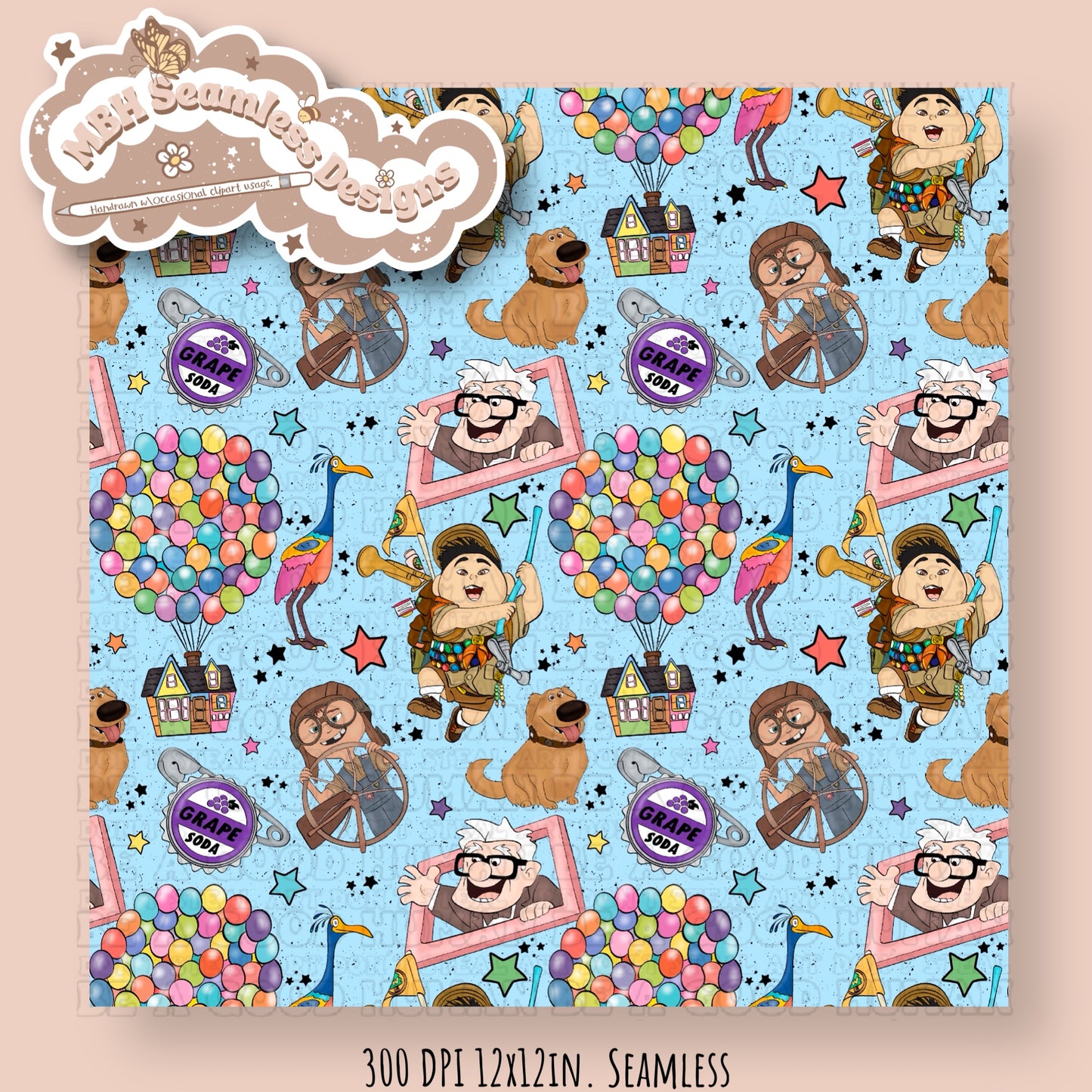 Starry Up Seamless Pattern MULTIPLE COLORWAYS