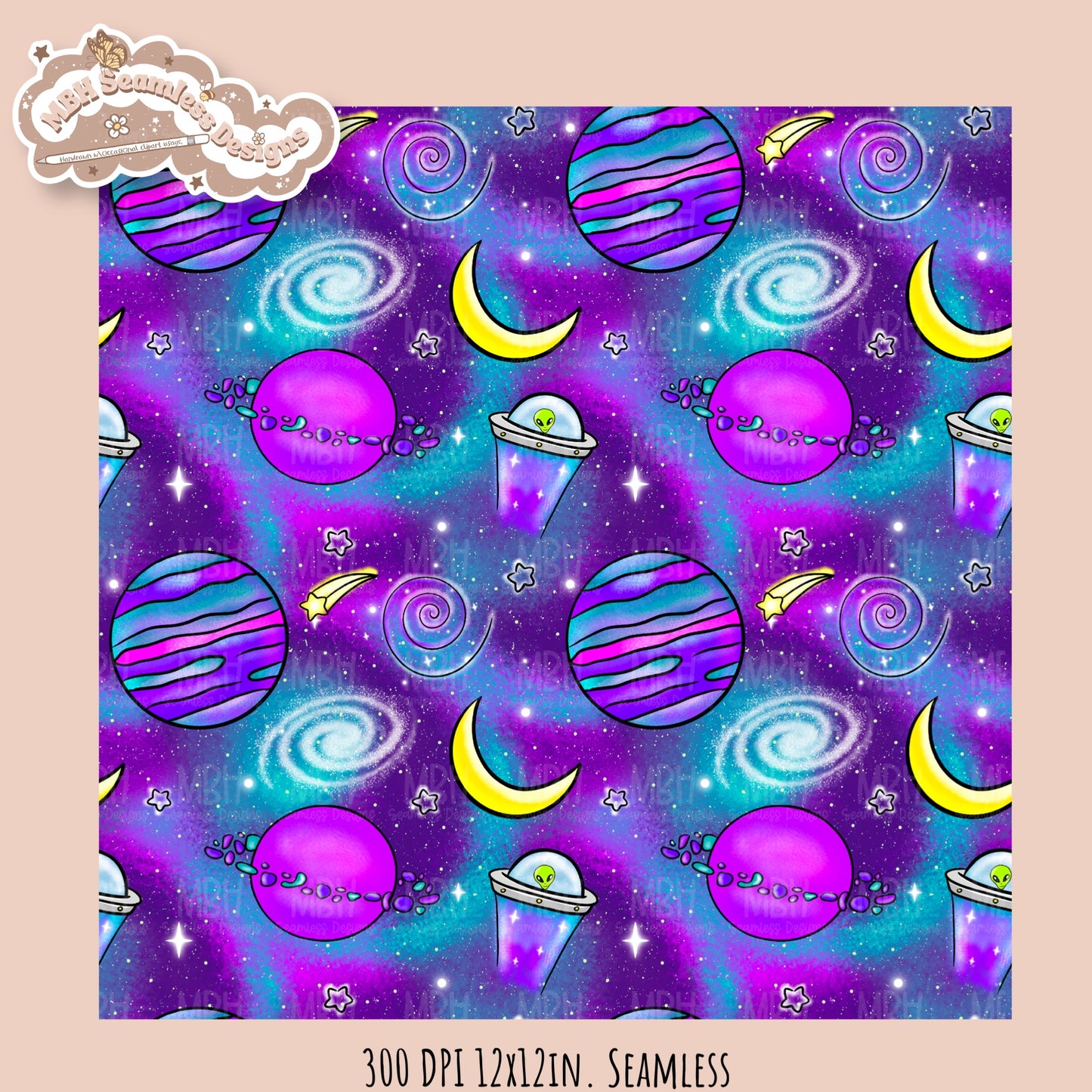 Galaxy • Hextober 25 Seamless Pattern // Assorted Colorways