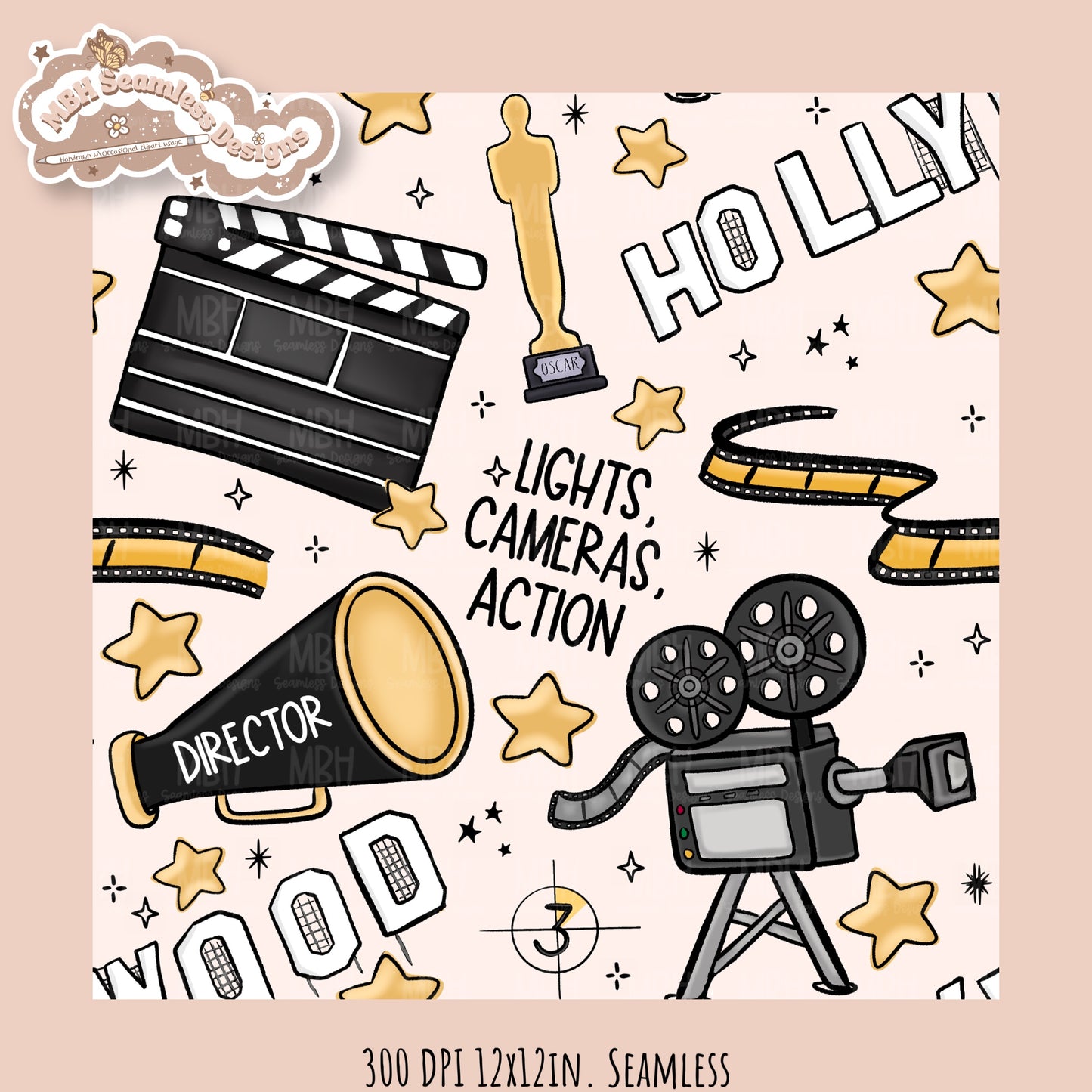 Movies • Hextober 25 Seamless Pattern // Assorted Colorways