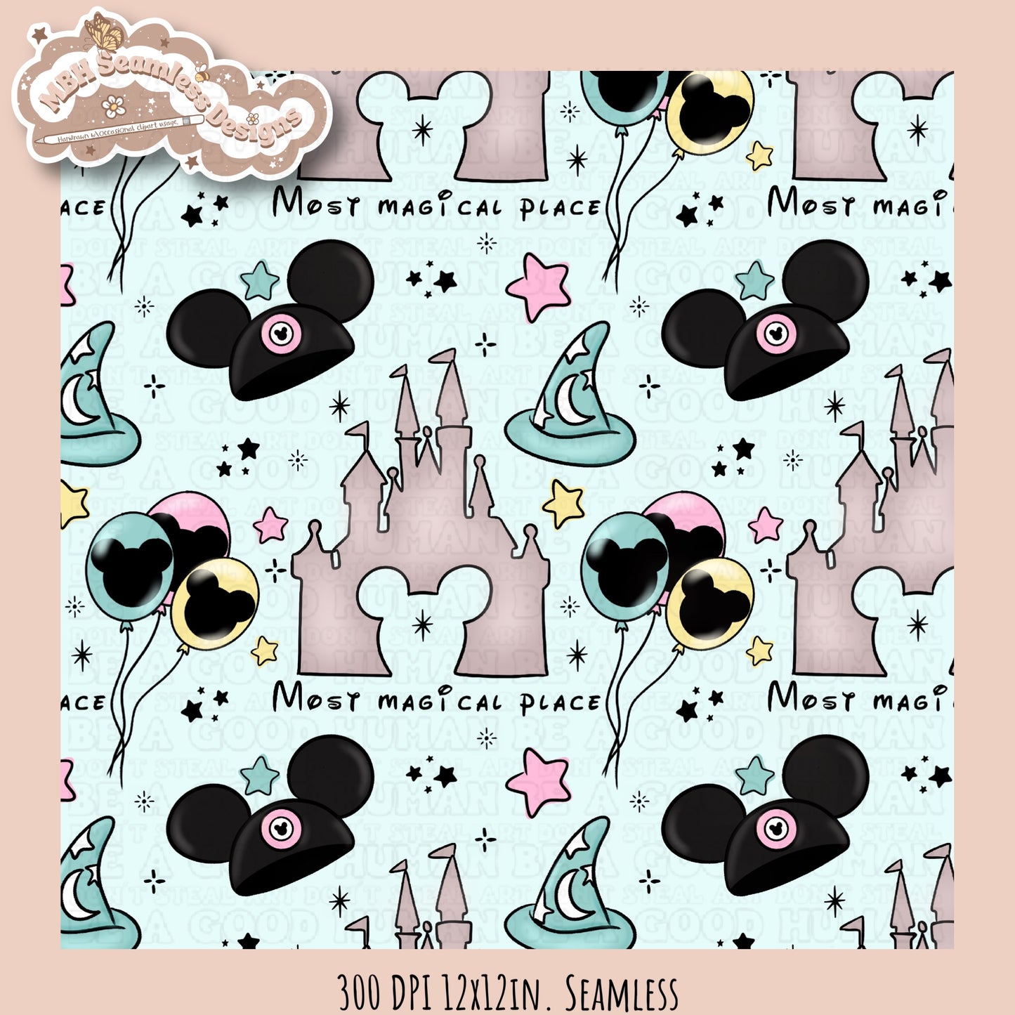 Most Magical Place Seamless Pattern