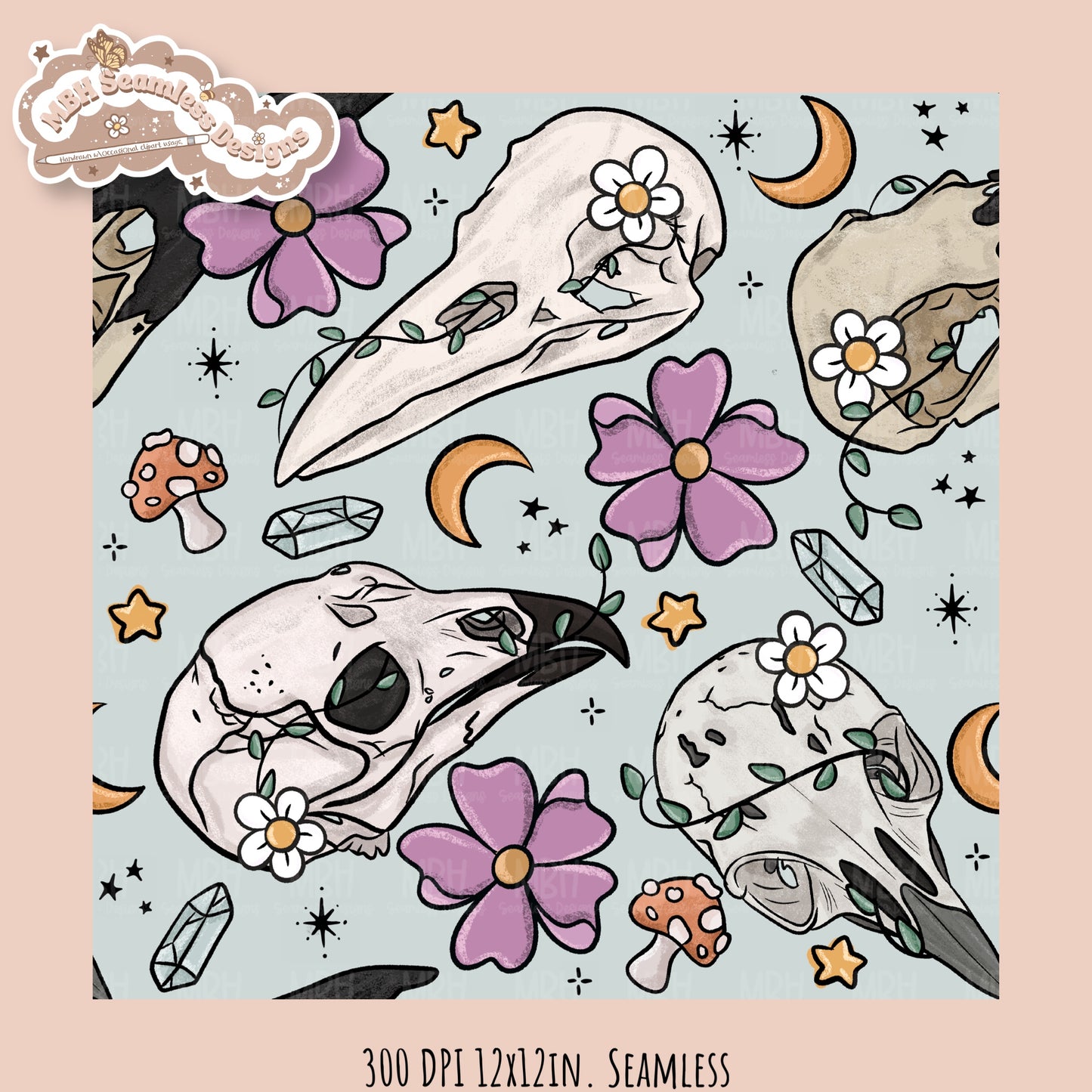 Hextober 25 • Oddities Seamless Pattern // PNG // Multiple Colorway Options