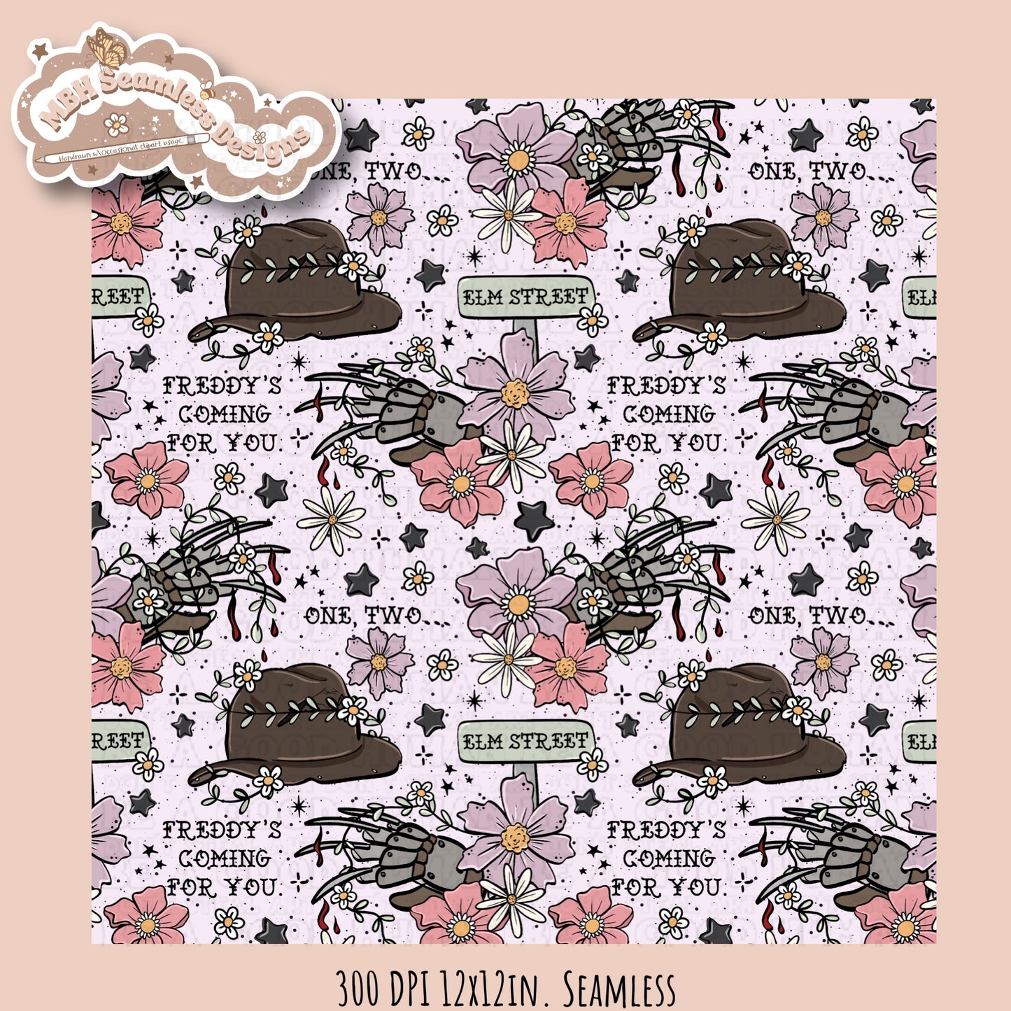 Freddy X Tattoo Floral Seamless Pattern Multiple Colorways